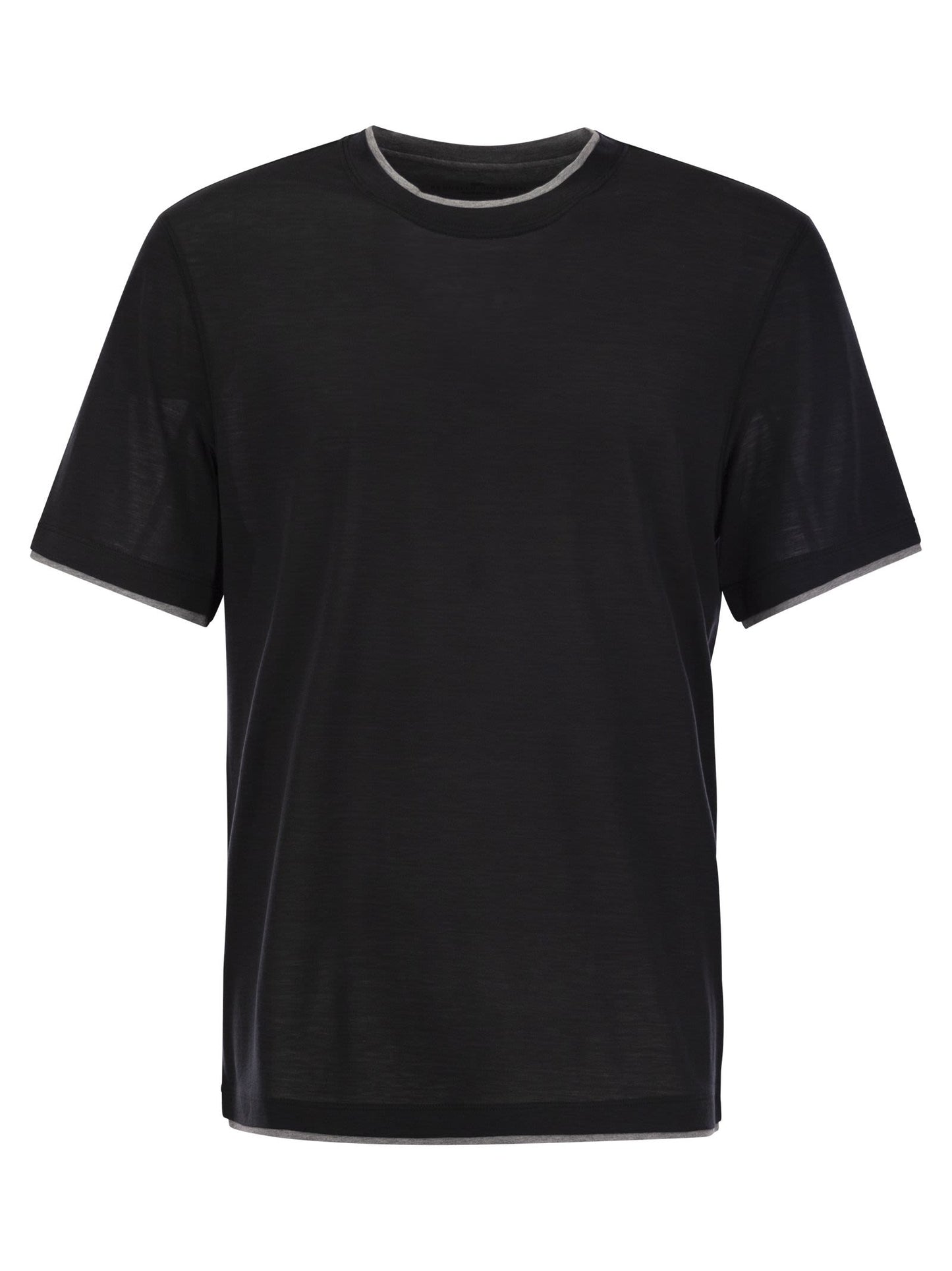 Brunello Cucinelli Men Silk And Cotton T-Shirt BRUNELLO CUCINELLI