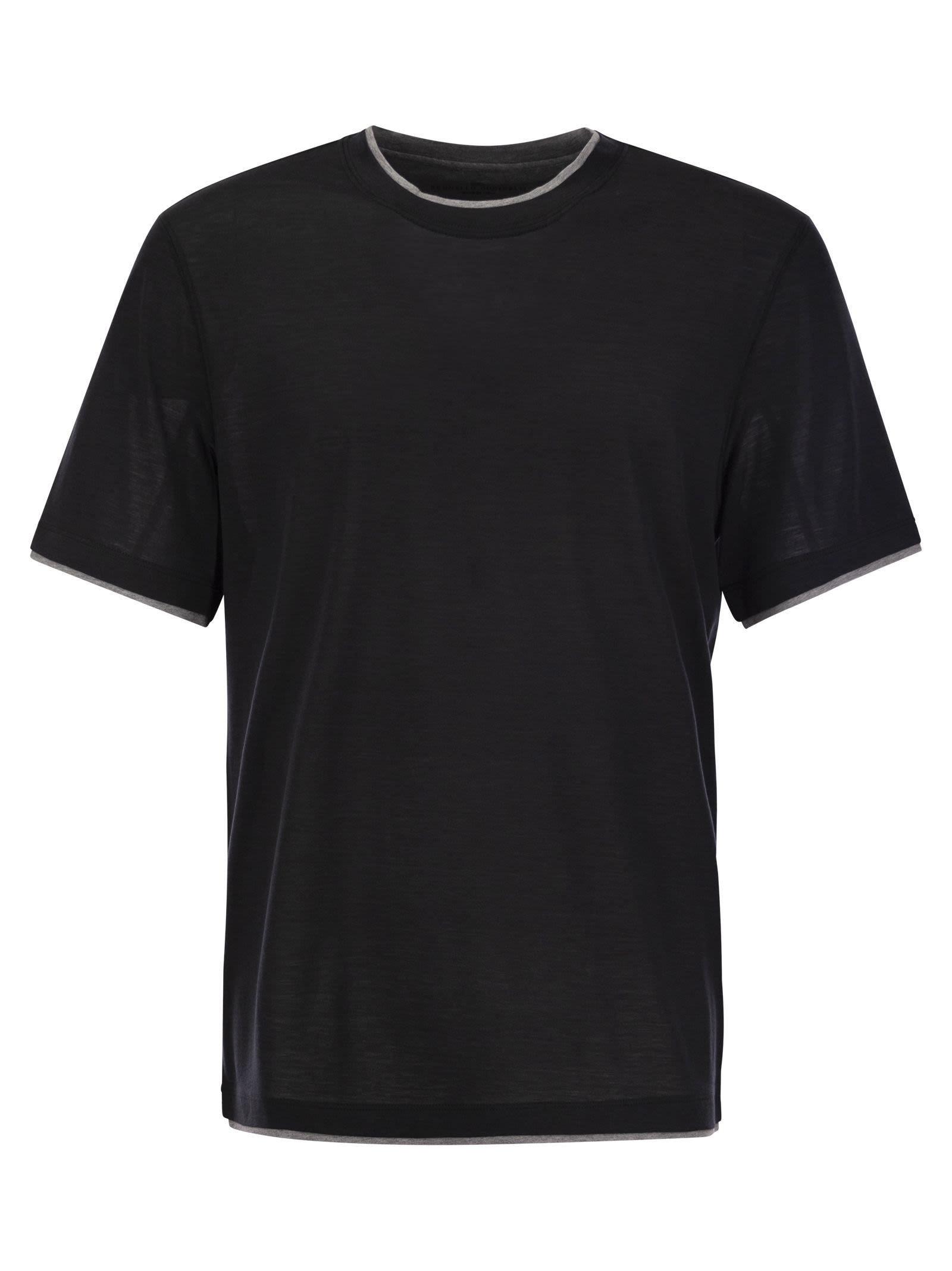 Brunello Cucinelli Men Silk And Cotton T-Shirt BRUNELLO CUCINELLI