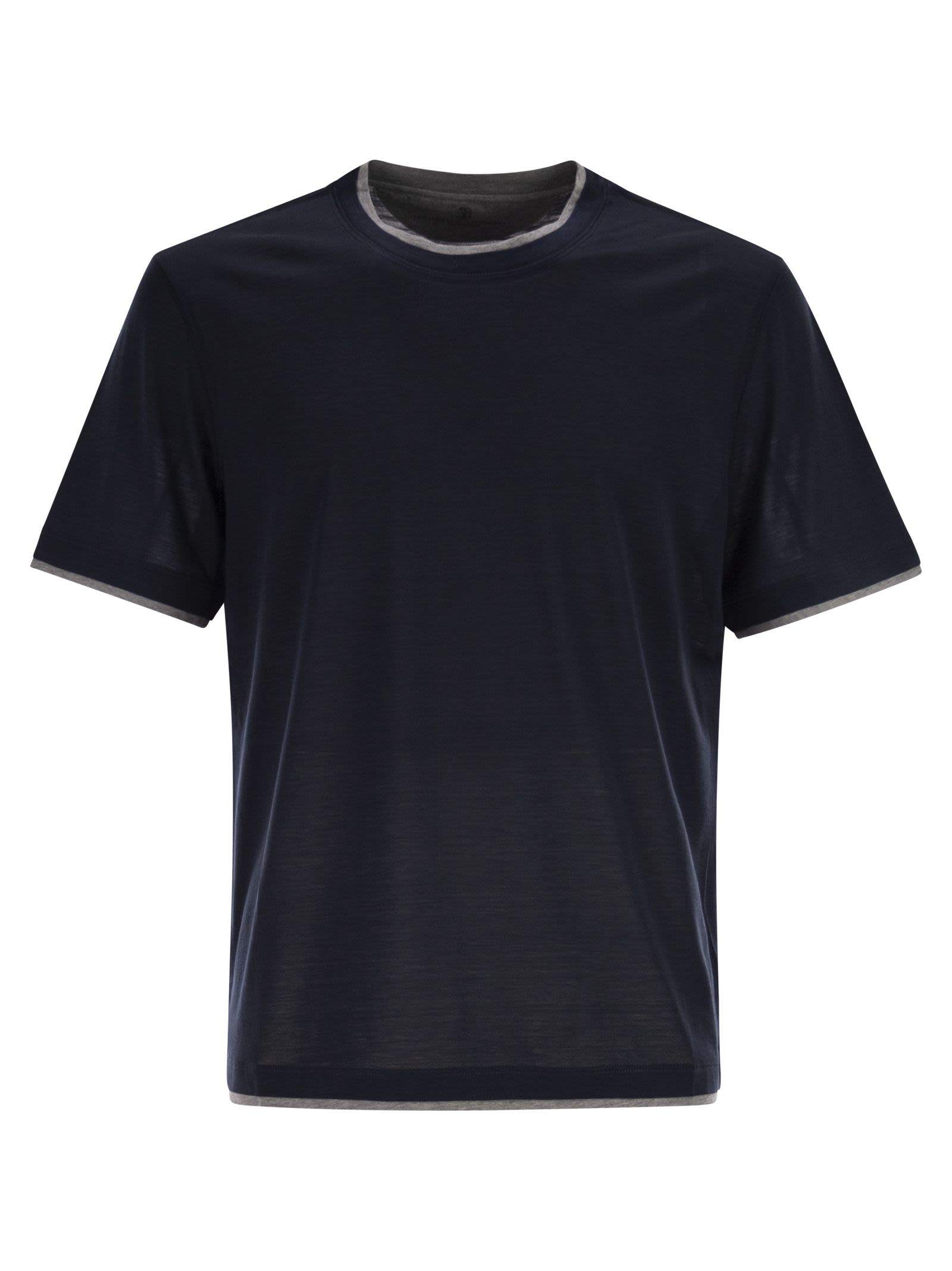 Brunello Cucinelli Men Silk And Cotton T-Shirt BRUNELLO CUCINELLI