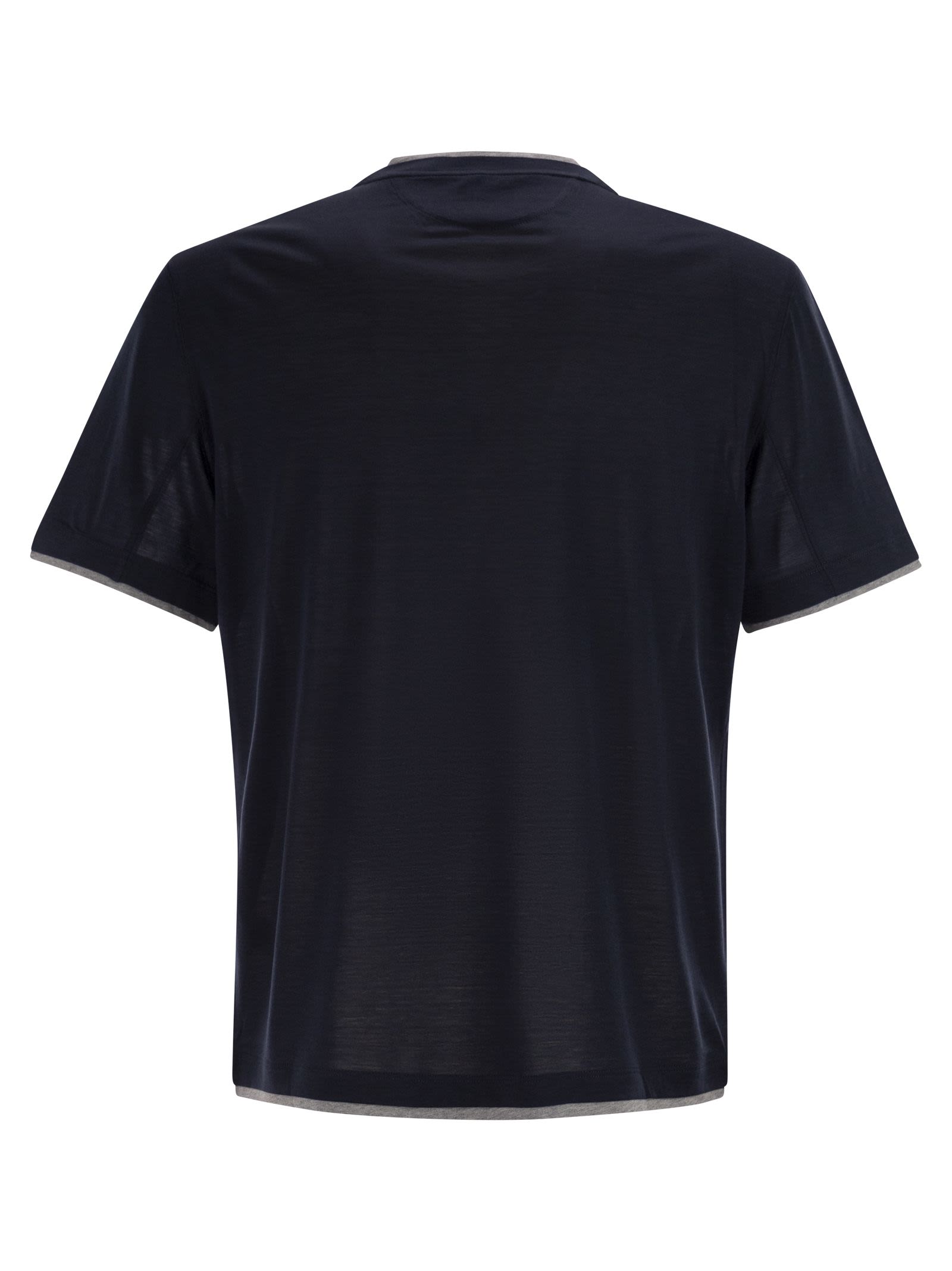 Brunello Cucinelli Men Silk And Cotton T-Shirt BRUNELLO CUCINELLI