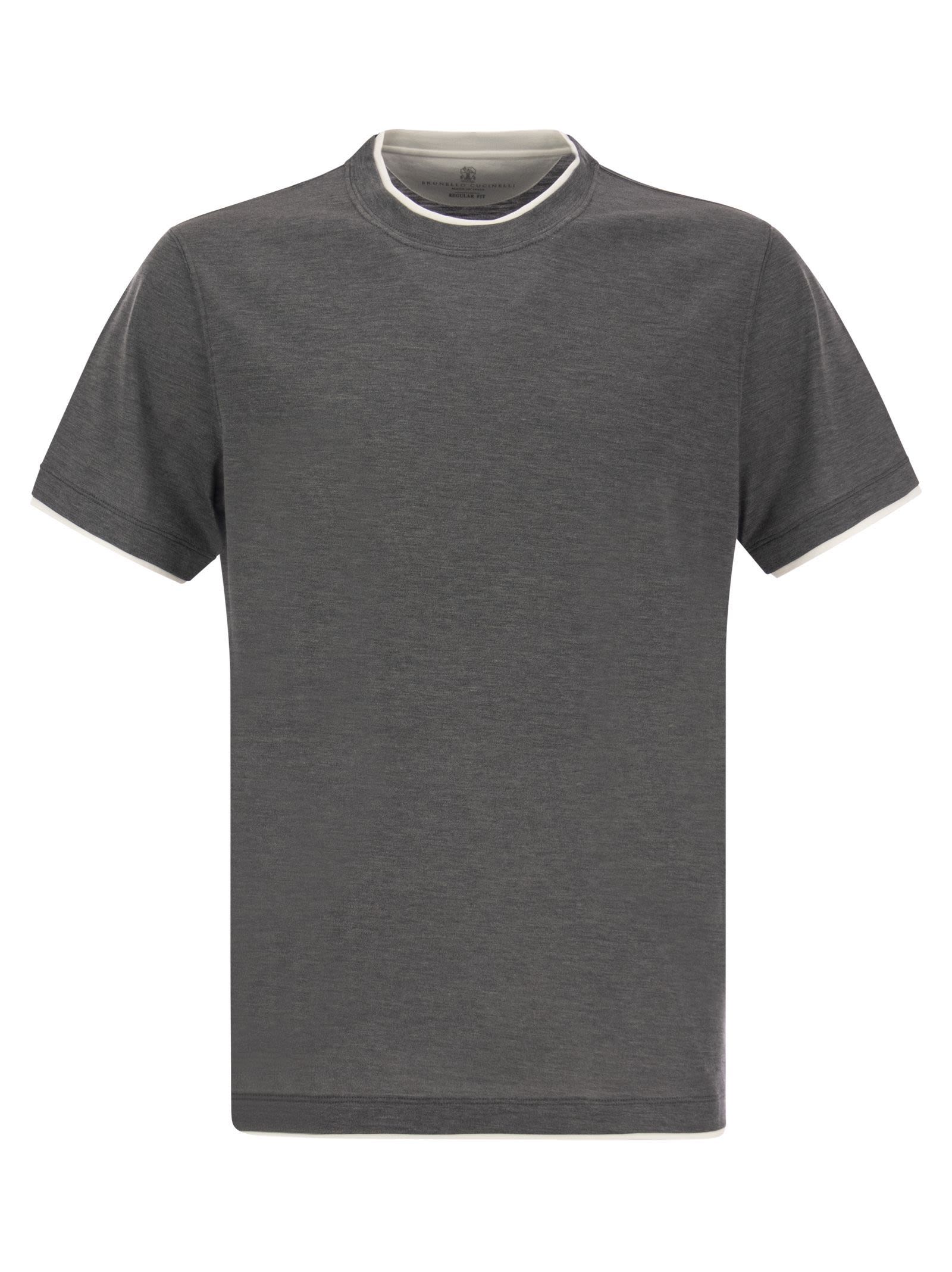 Brunello Cucinelli Men Silk And Cotton T-Shirt BRUNELLO CUCINELLI