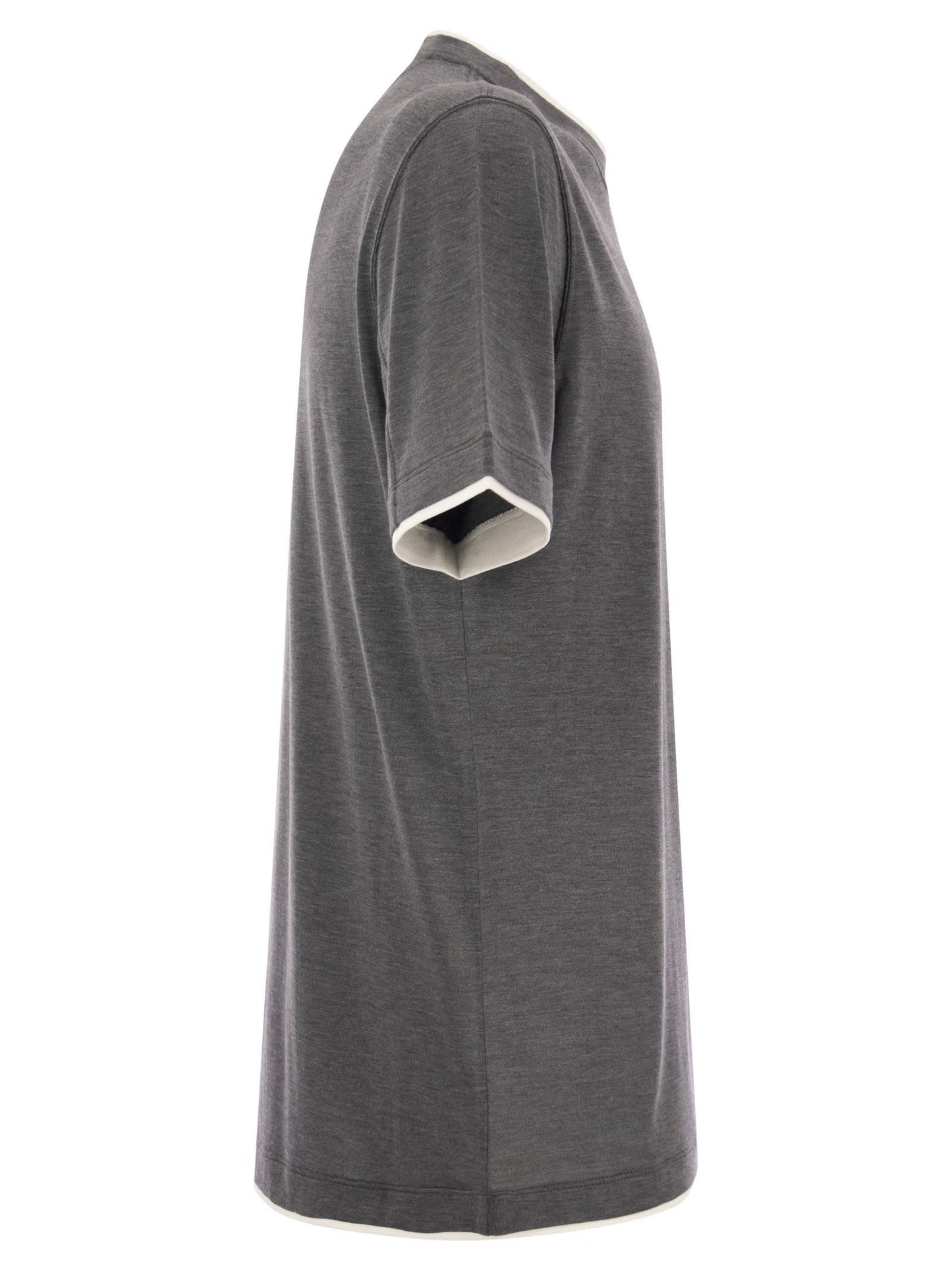 Brunello Cucinelli Men Silk And Cotton T-Shirt BRUNELLO CUCINELLI