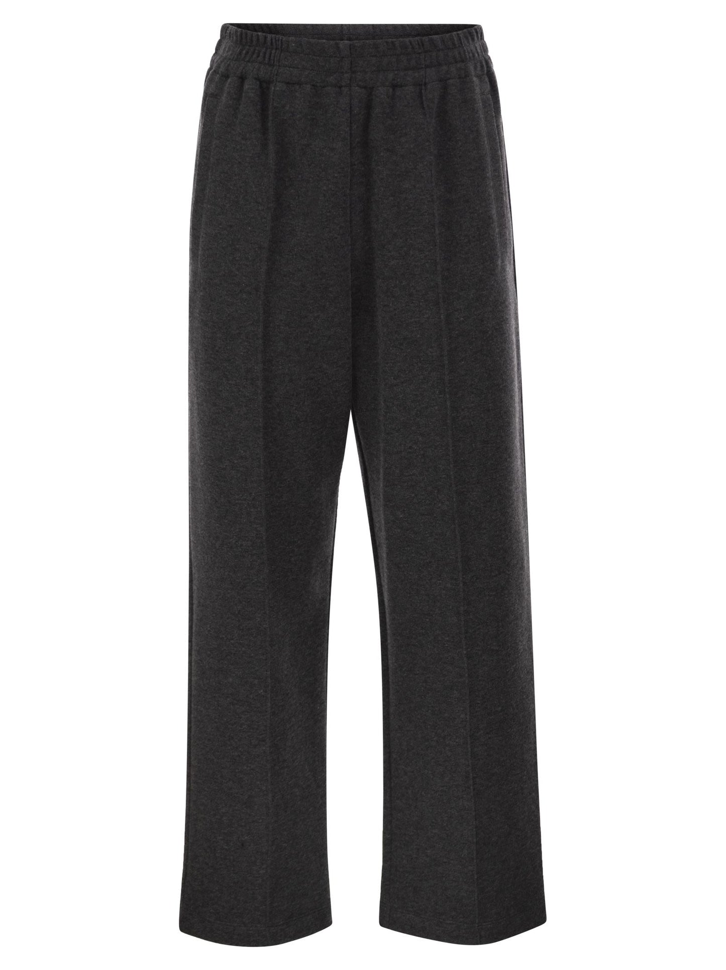 Brunello Cucinelli Women Wide-Leg Cotton And Cashmere Jersey Trousers BRUNELLO CUCINELLI