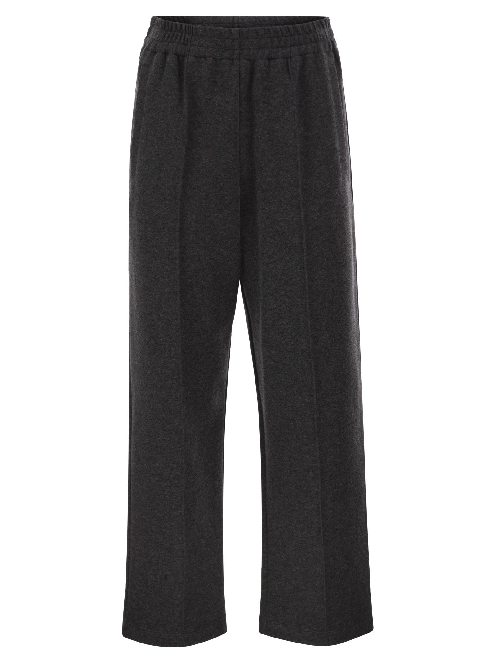 Brunello Cucinelli Women Wide-Leg Cotton And Cashmere Jersey Trousers BRUNELLO CUCINELLI