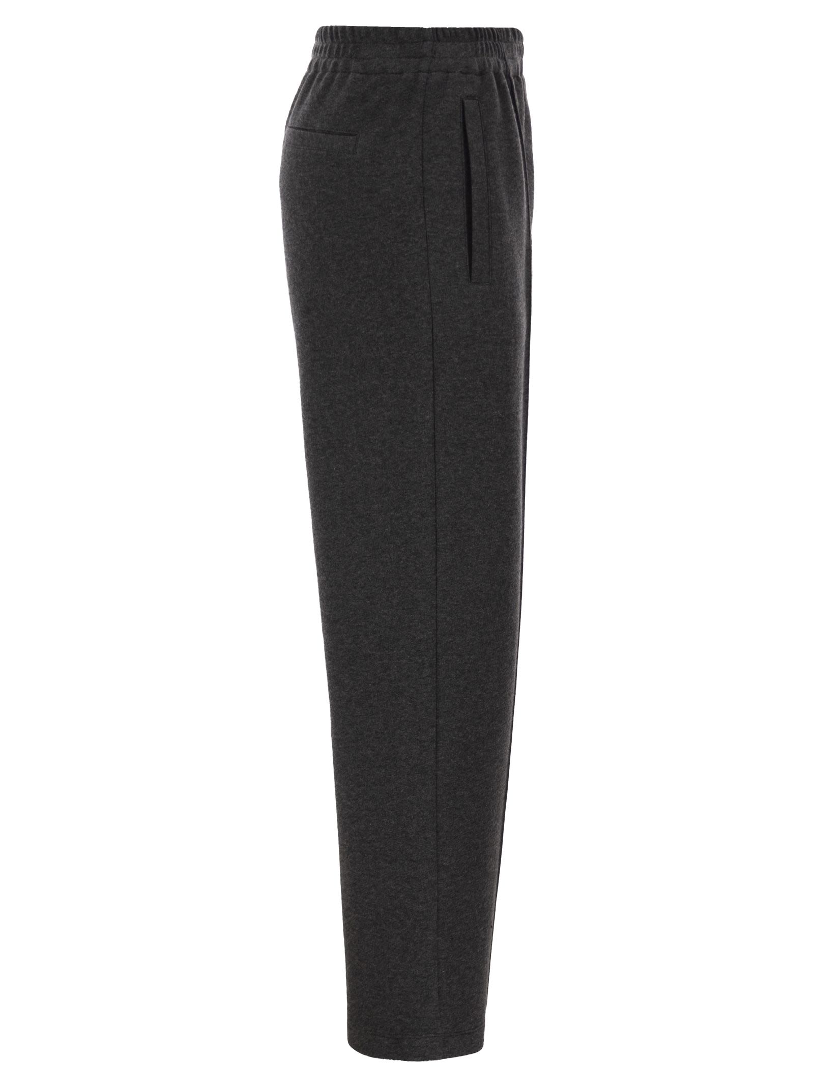 Brunello Cucinelli Women Wide-Leg Cotton And Cashmere Jersey Trousers BRUNELLO CUCINELLI