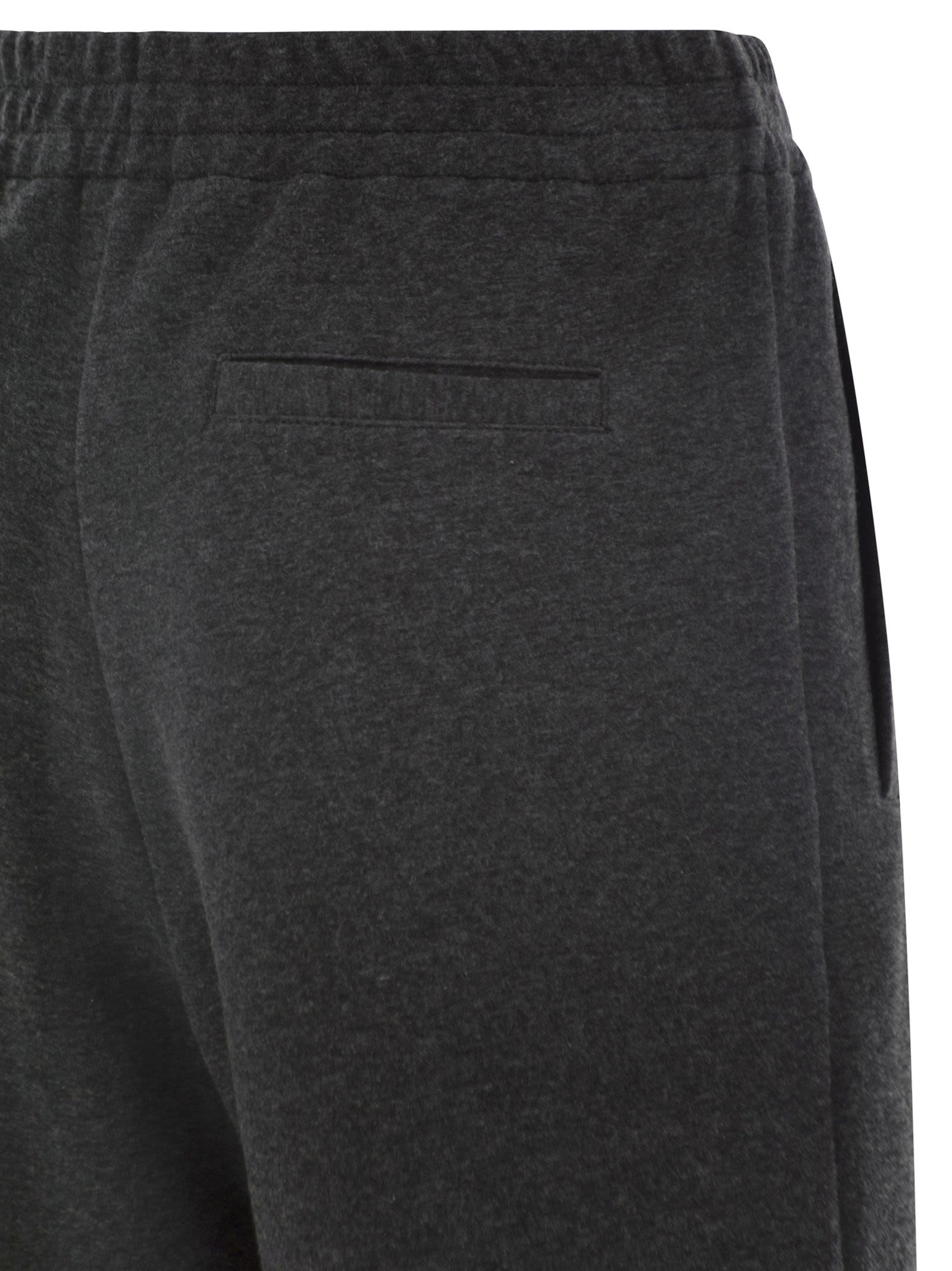 Brunello Cucinelli Women Wide-Leg Cotton And Cashmere Jersey Trousers BRUNELLO CUCINELLI