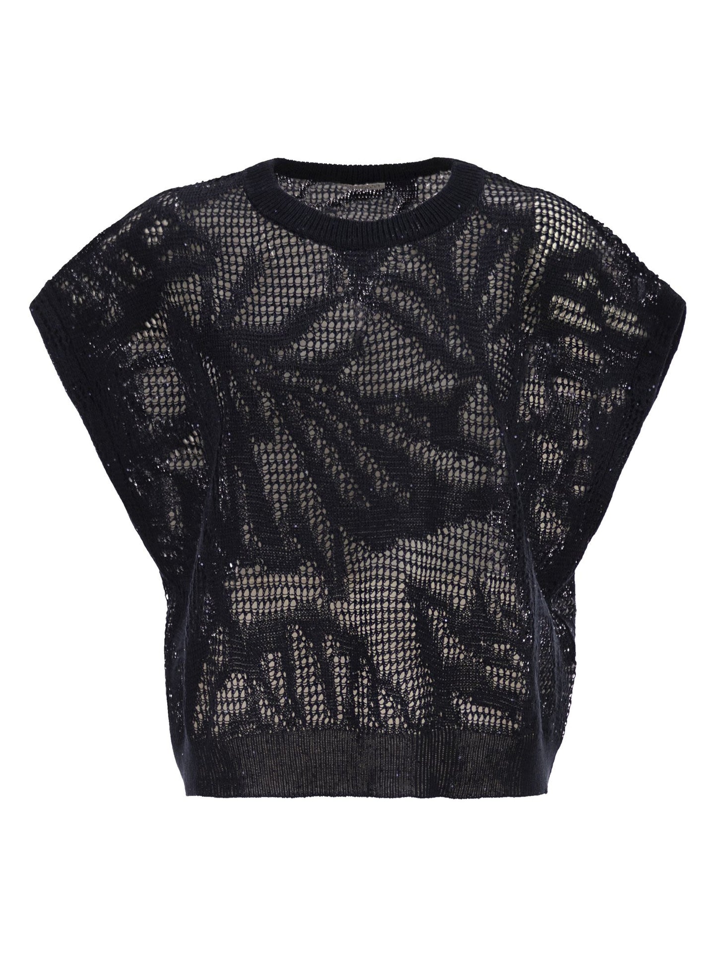 Brunello Cucinelli Women Openwork Knit Top With Sequins BRUNELLO CUCINELLI