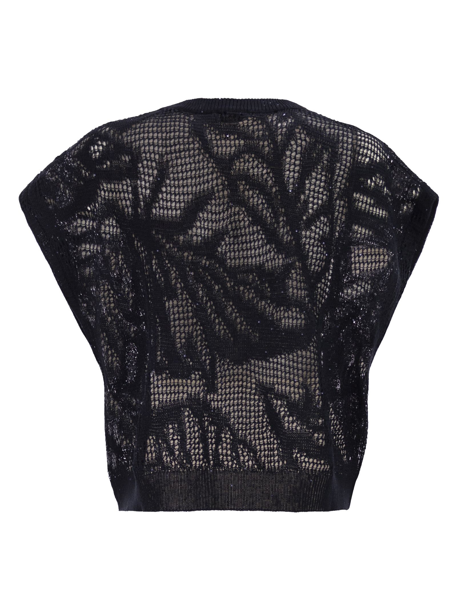 Brunello Cucinelli Women Openwork Knit Top With Sequins BRUNELLO CUCINELLI