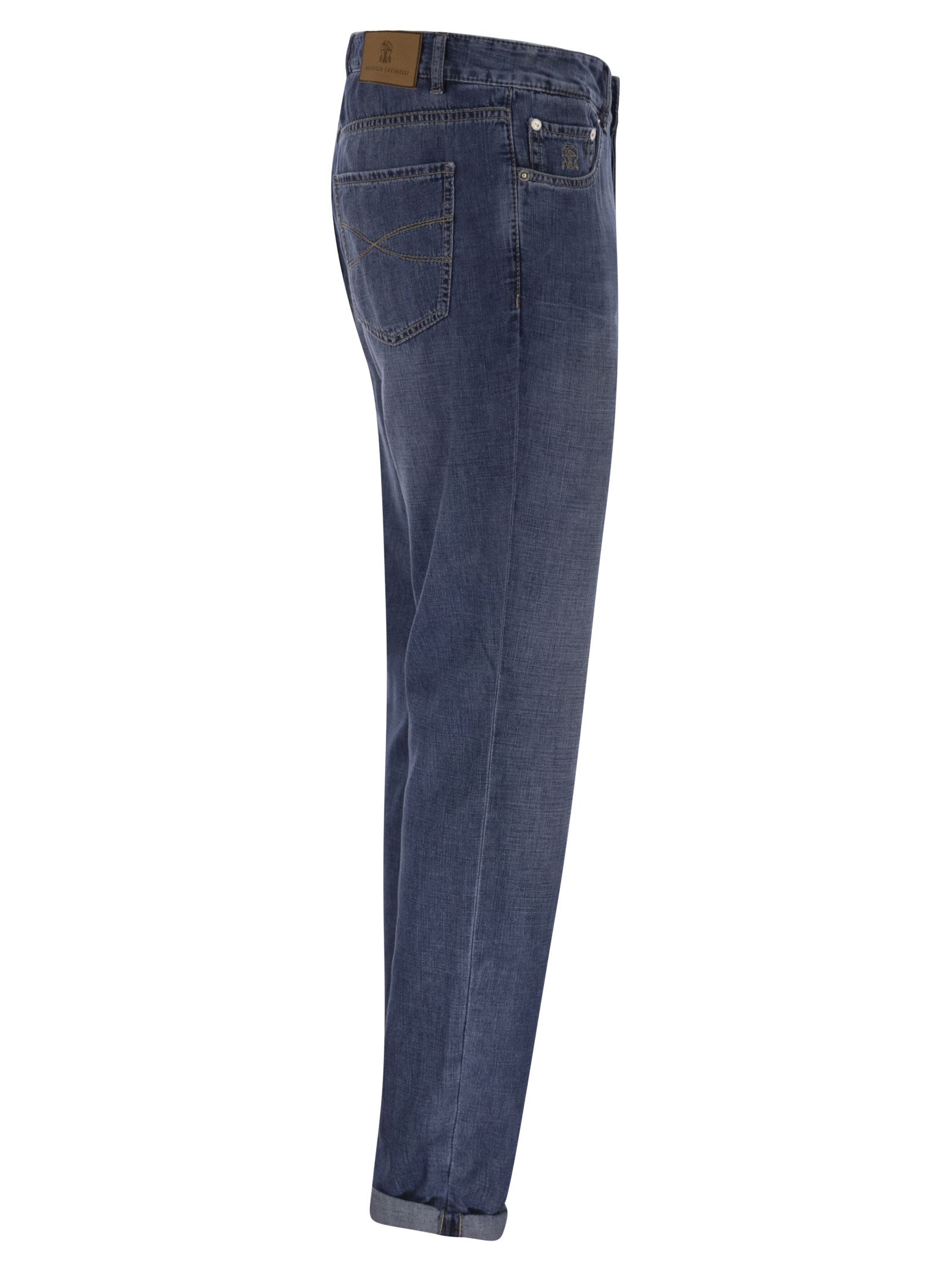 Brunello Cucinelli Men Traditional Fit Five-Pocket Trousers In Denim BRUNELLO CUCINELLI