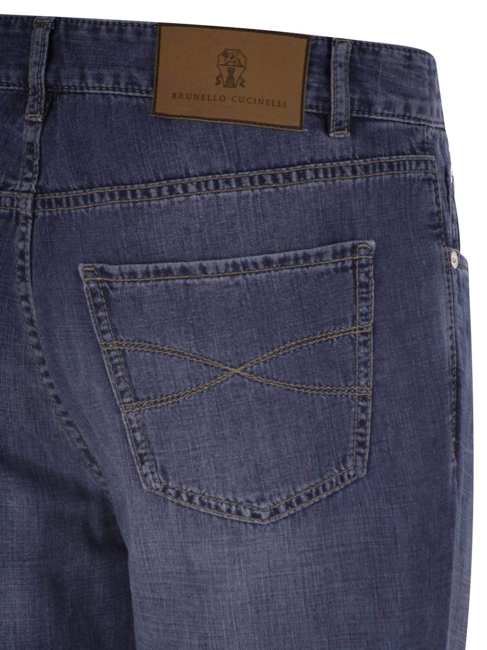 Brunello Cucinelli Men Traditional Fit Five-Pocket Trousers In Denim BRUNELLO CUCINELLI