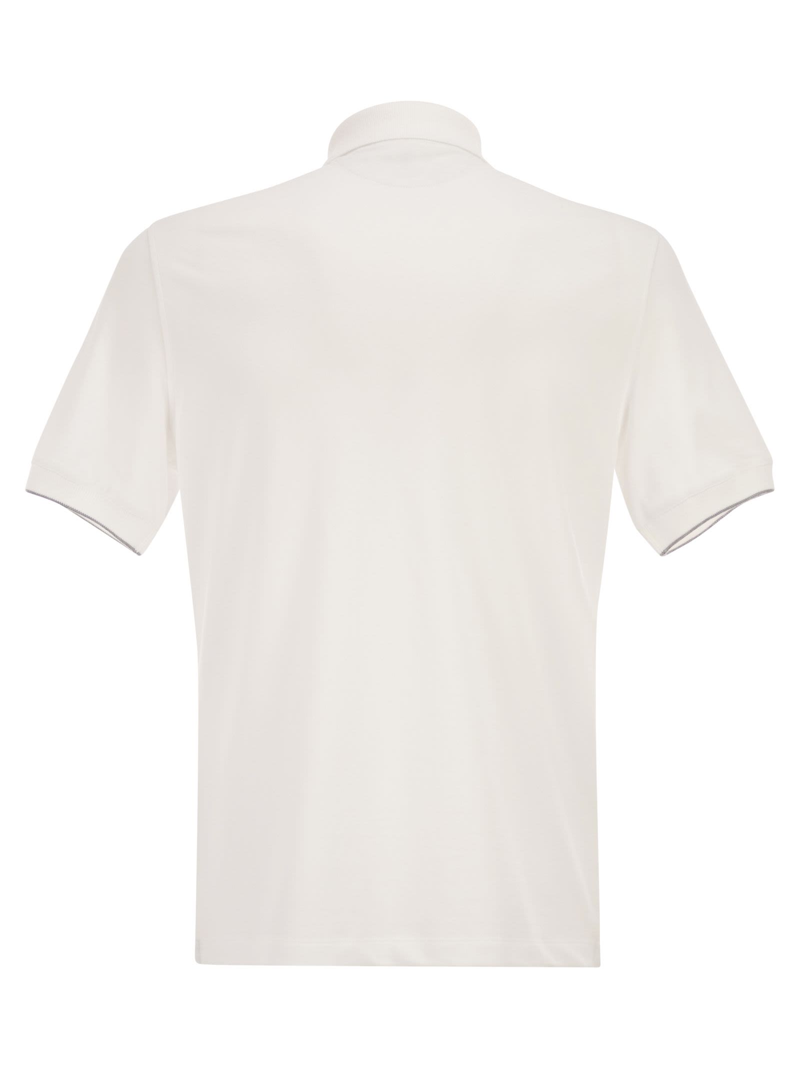 Brunello Cucinelli Men Cotton Polo Shirt With Printed Logo BRUNELLO CUCINELLI