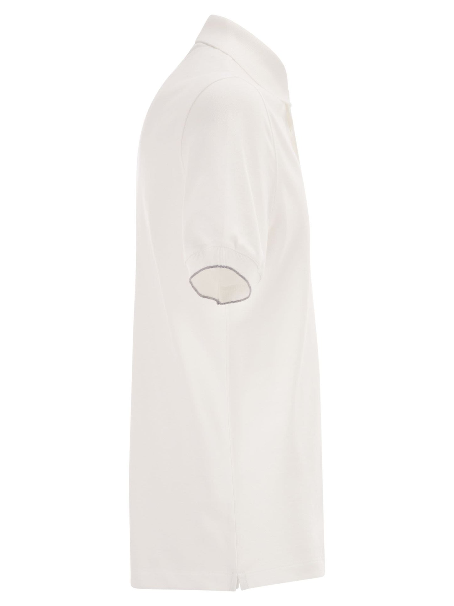 Brunello Cucinelli Men Cotton Polo Shirt With Printed Logo BRUNELLO CUCINELLI