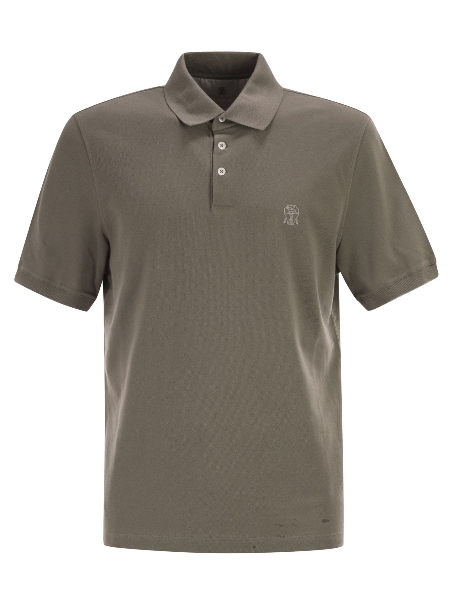 Brunello Cucinelli Men Cotton Polo Shirt With Printed Logo BRUNELLO CUCINELLI