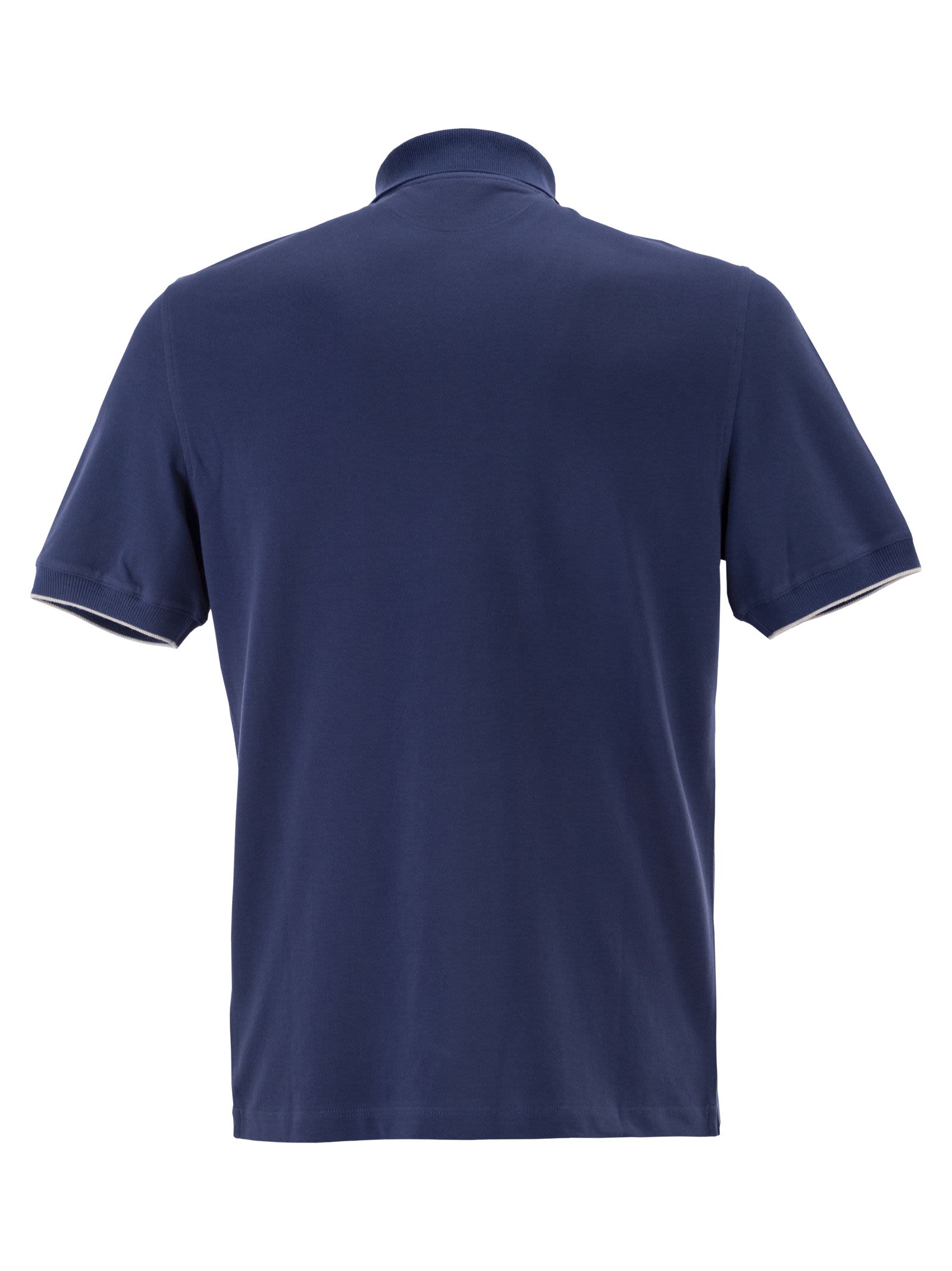 Brunello Cucinelli Men Cotton Polo Shirt With Printed Logo BRUNELLO CUCINELLI