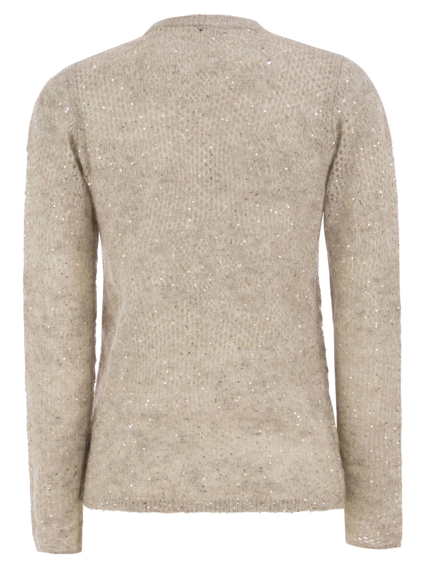 Brunello Cucinelli Women Crew-Neck Mohair And Wool-Blend Sweater With Sequins BRUNELLO CUCINELLI