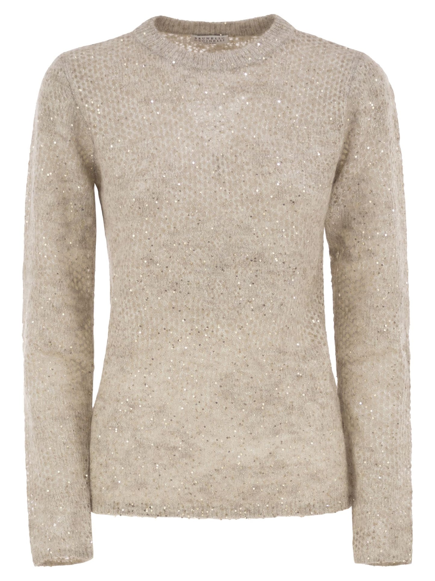 Brunello Cucinelli Women Crew-Neck Mohair And Wool-Blend Sweater With Sequins BRUNELLO CUCINELLI