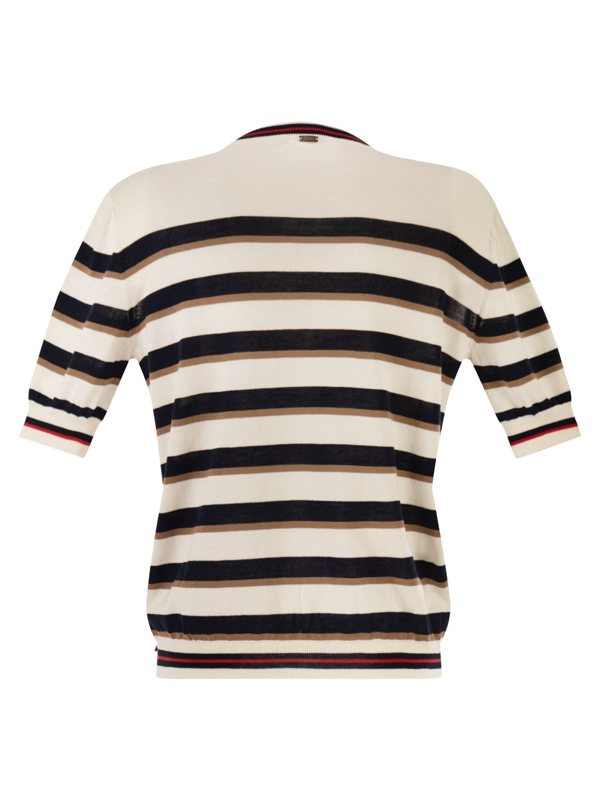 Herno Women Short-Sleeved Striped Cotton Jumper HERNO