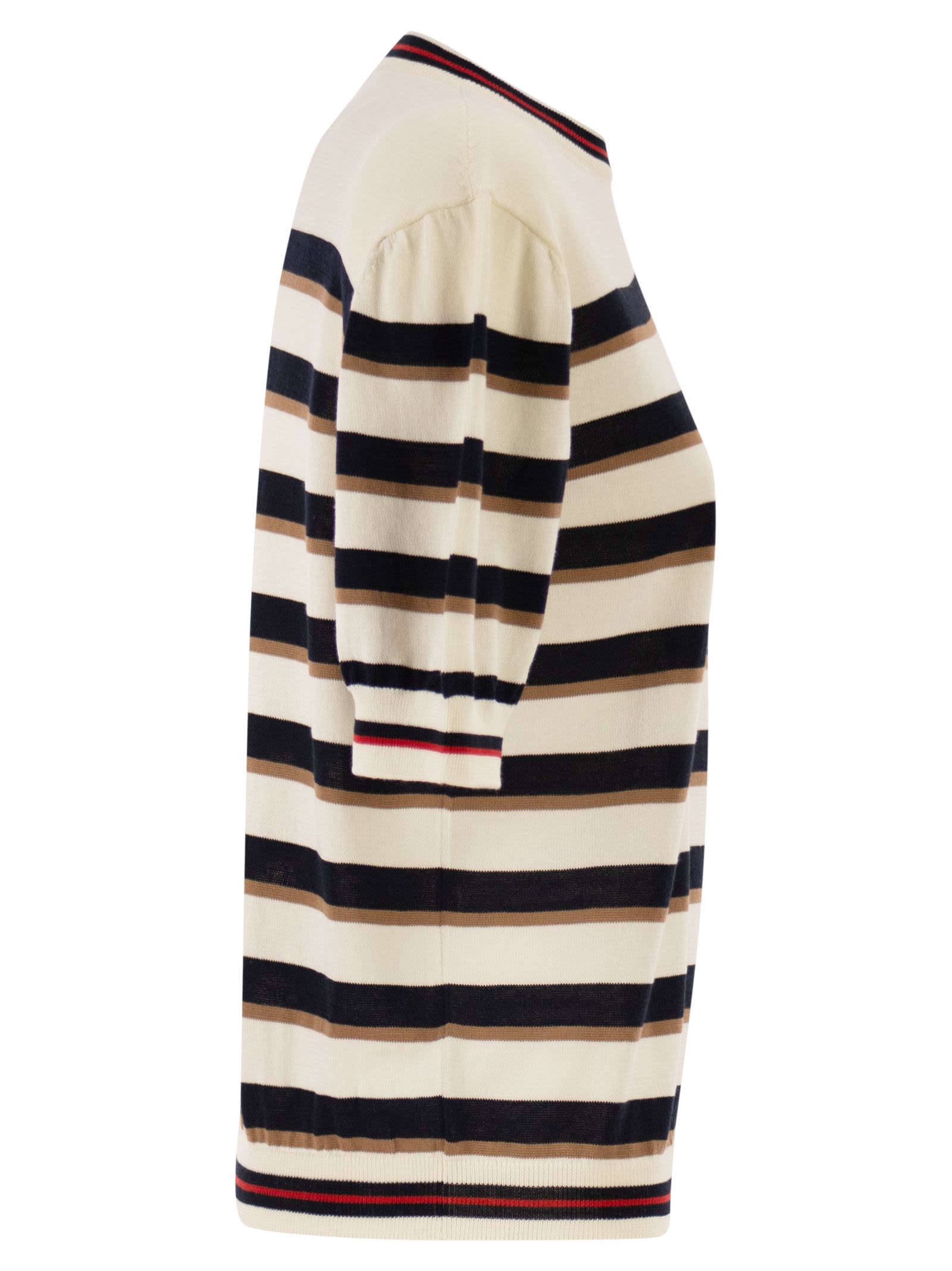 Herno Women Short-Sleeved Striped Cotton Jumper HERNO