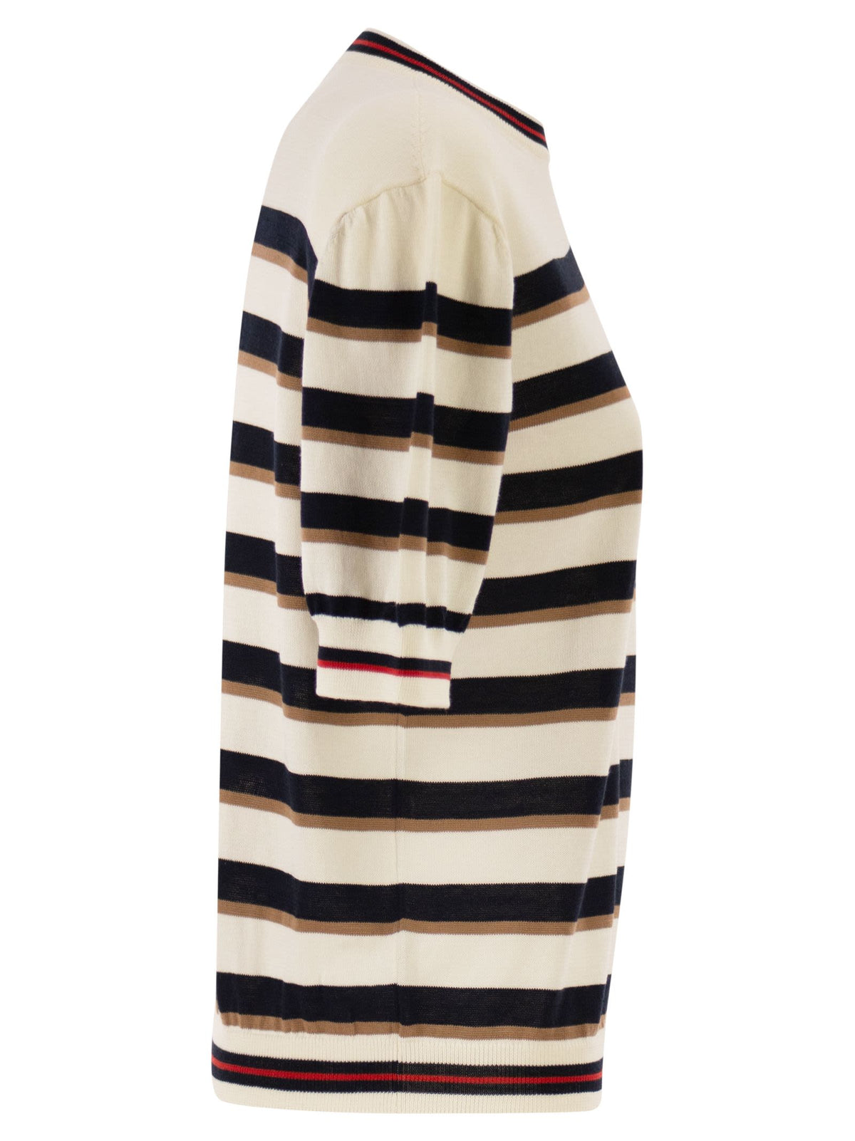 Herno Women Short-Sleeved Striped Cotton Jumper HERNO