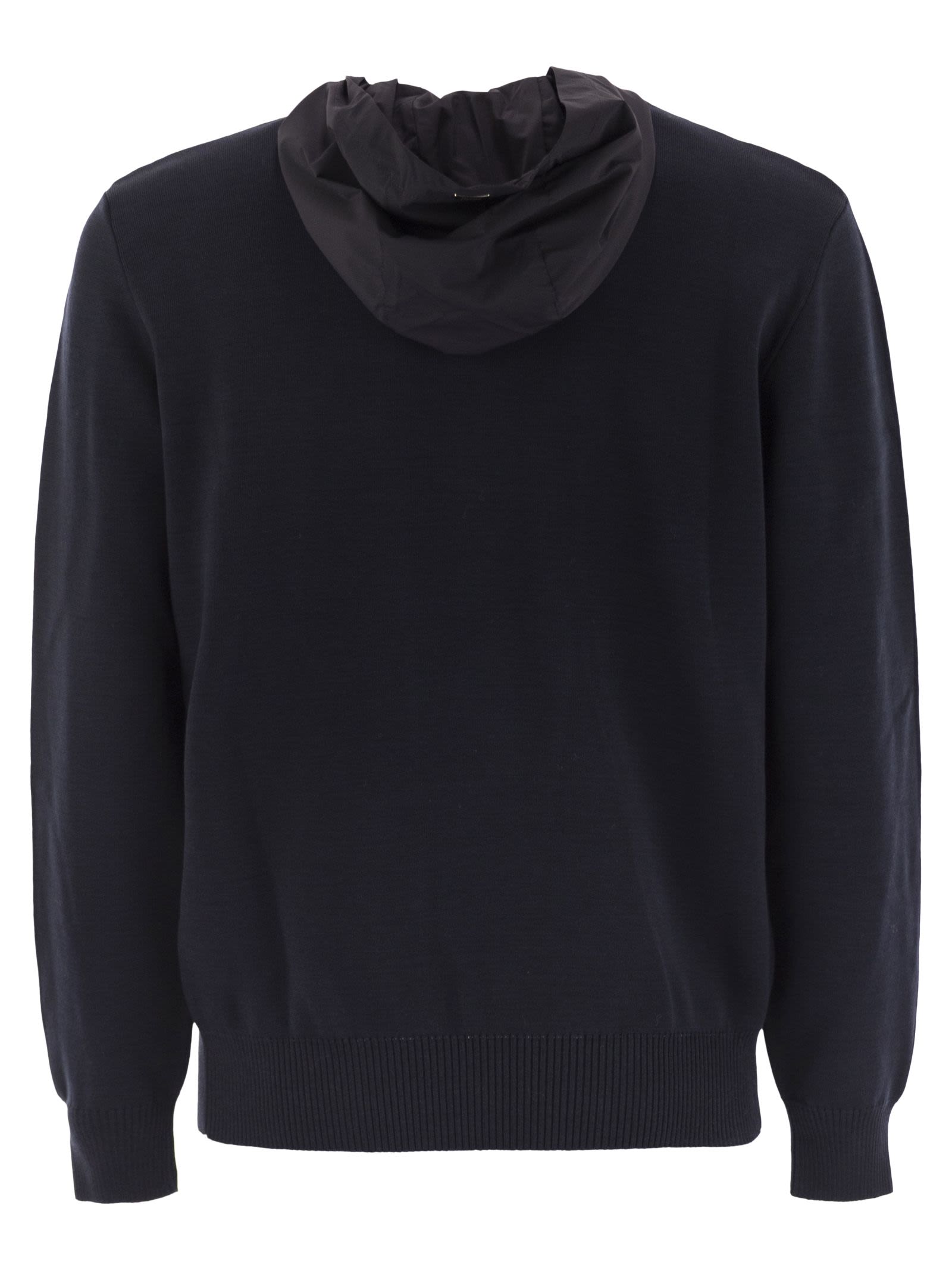 Herno Men Resort Double Cotton Knit And Nylon Hoodie HERNO