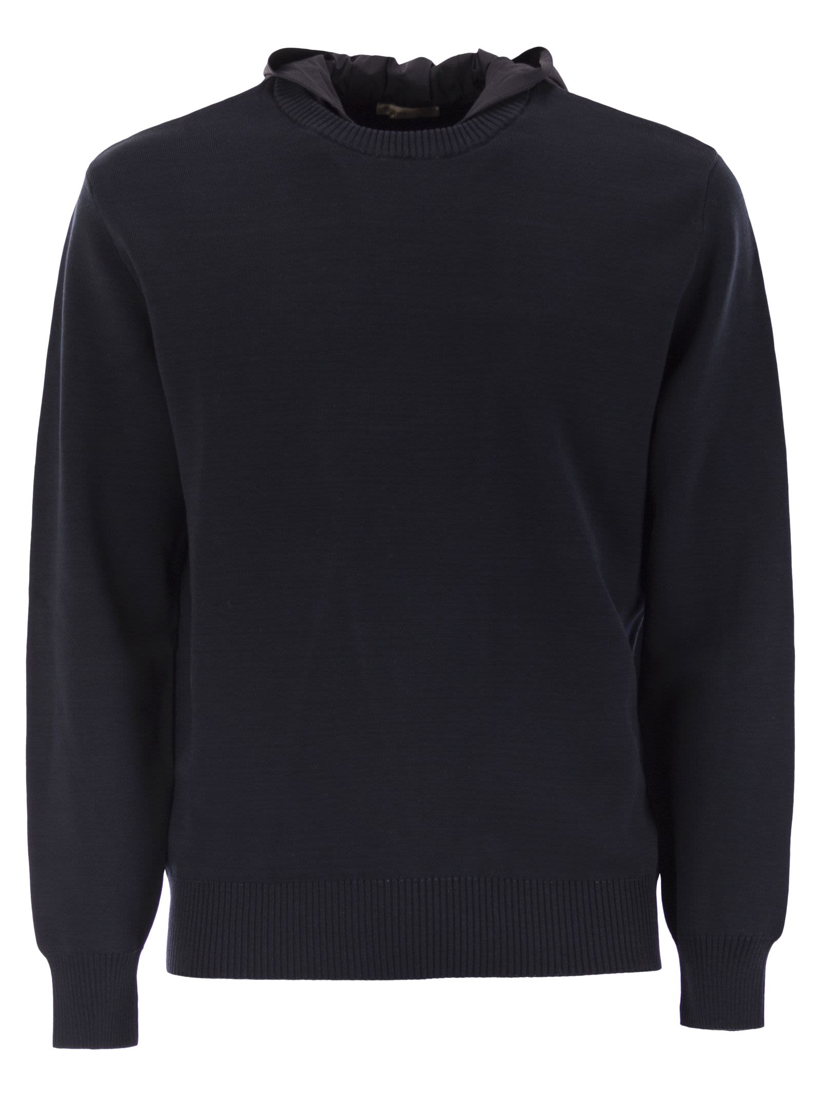 Herno Men Resort Double Cotton Knit And Nylon Hoodie HERNO