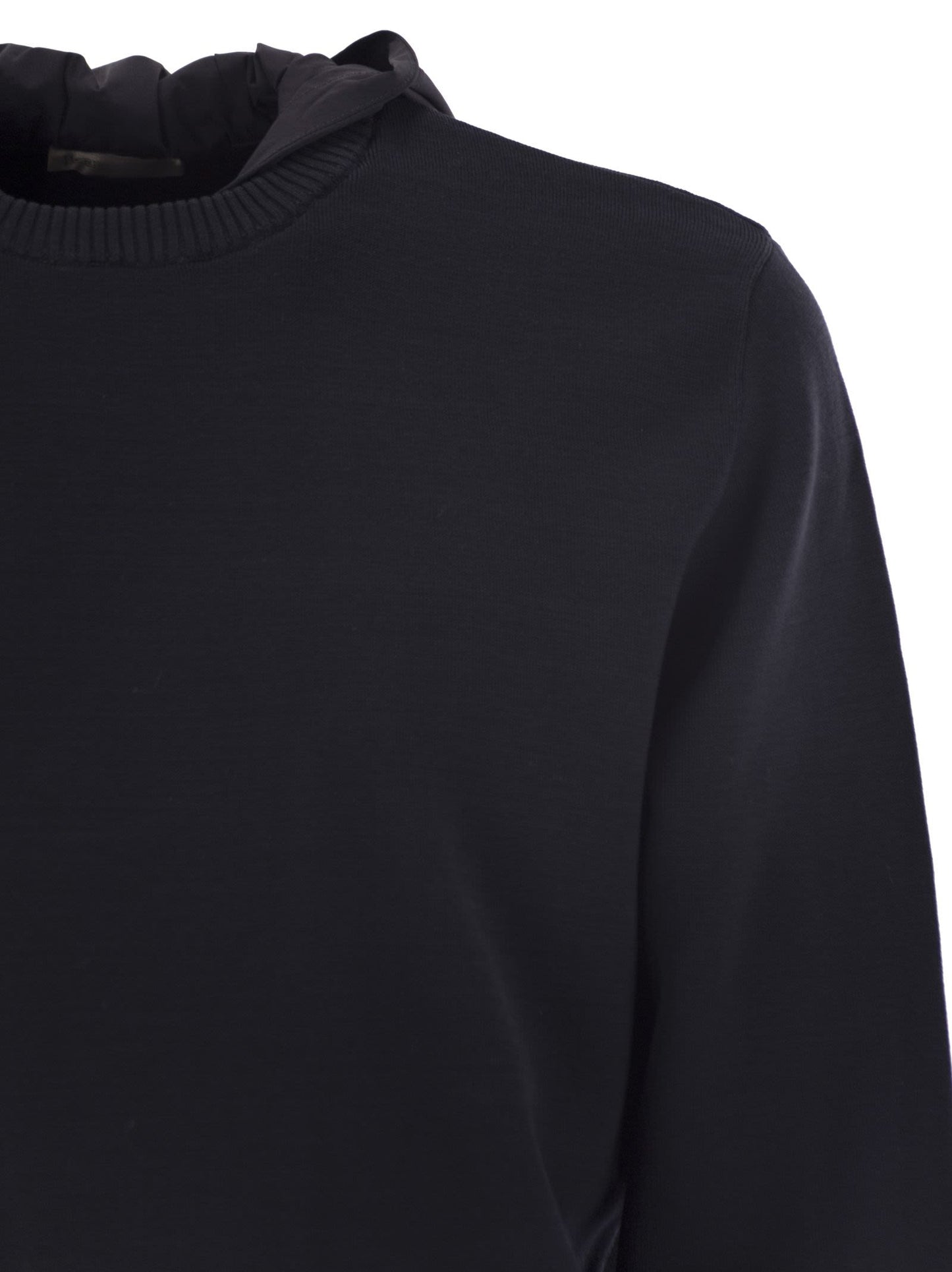 Herno Men Resort Double Cotton Knit And Nylon Hoodie HERNO