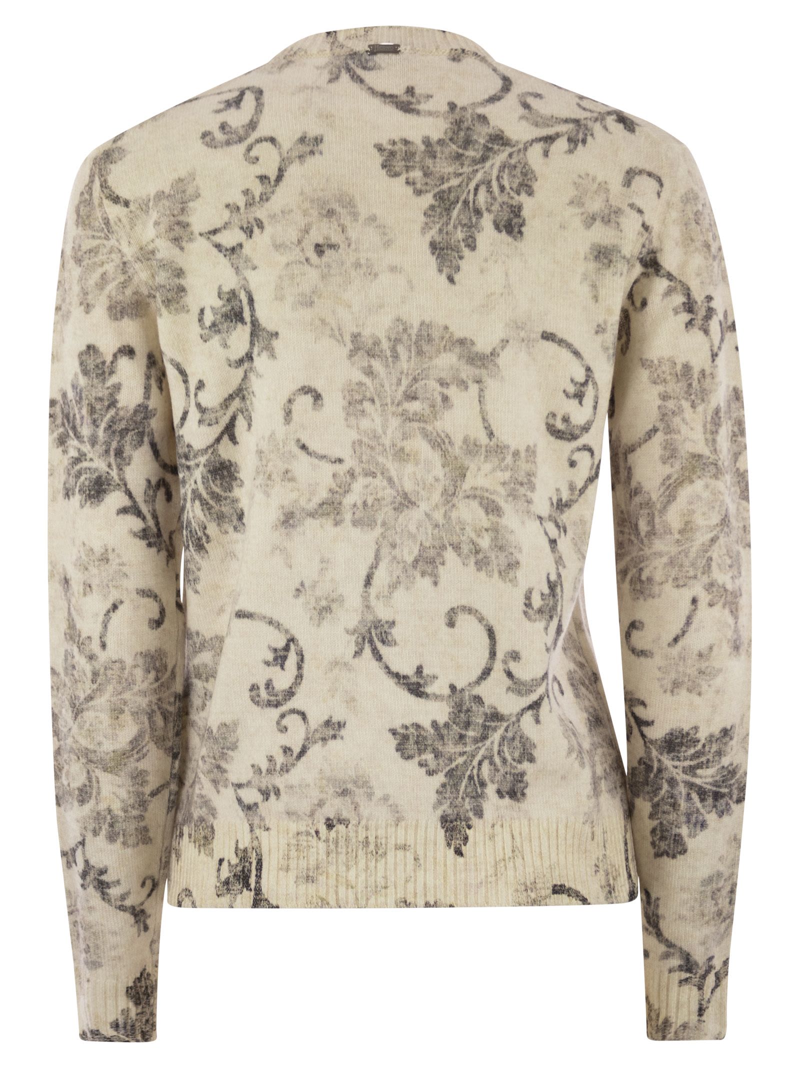 Herno Women Wool Jumper With Floral Pattern HERNO