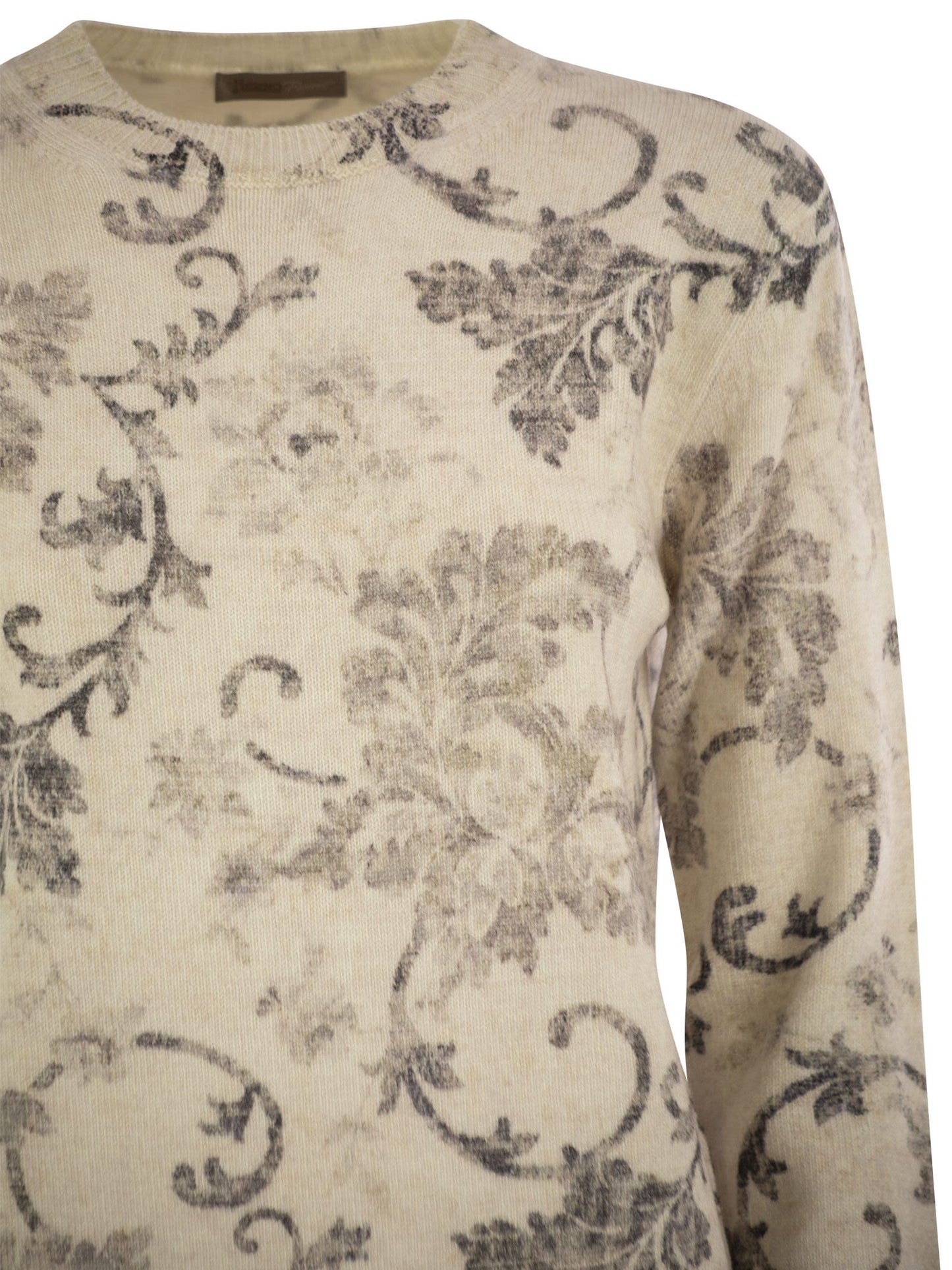 Herno Women Wool Jumper With Floral Pattern HERNO