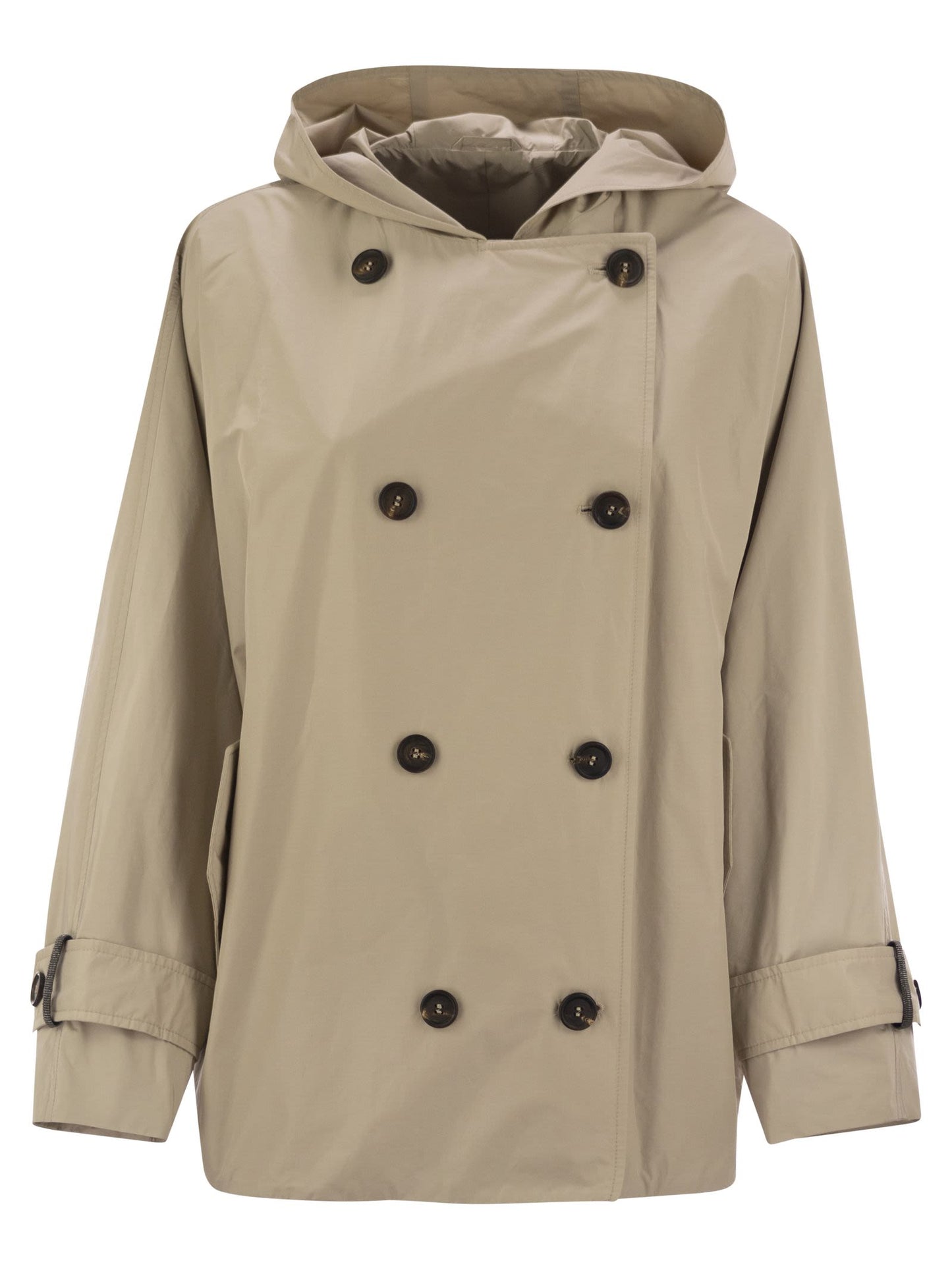 Brunello Cucinelli Women Techno Cotton Caban With Precious Detail BRUNELLO CUCINELLI