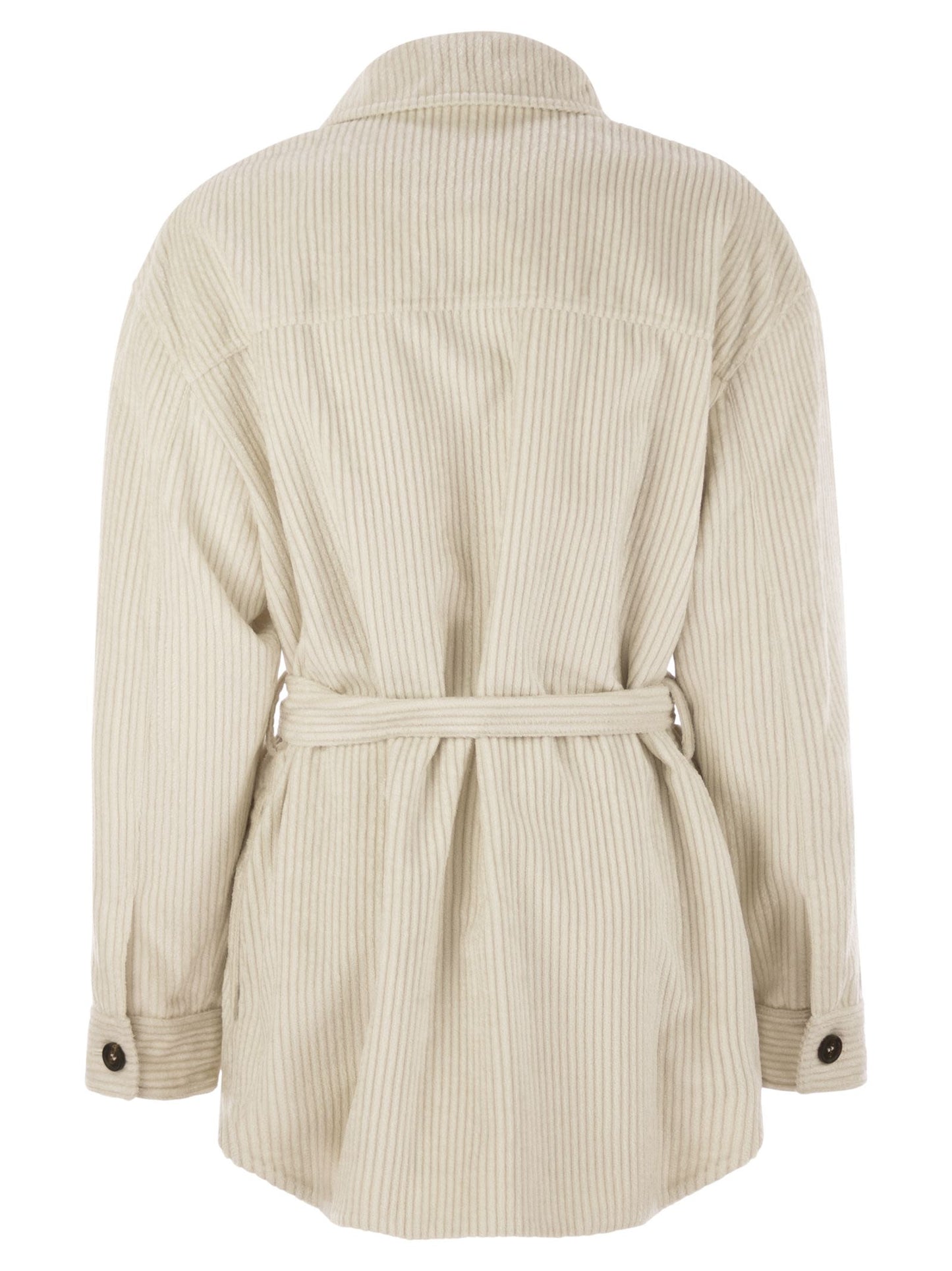 Brunello Cucinelli Women Corduroy Safari-Style Jacket With Jewellery BRUNELLO CUCINELLI