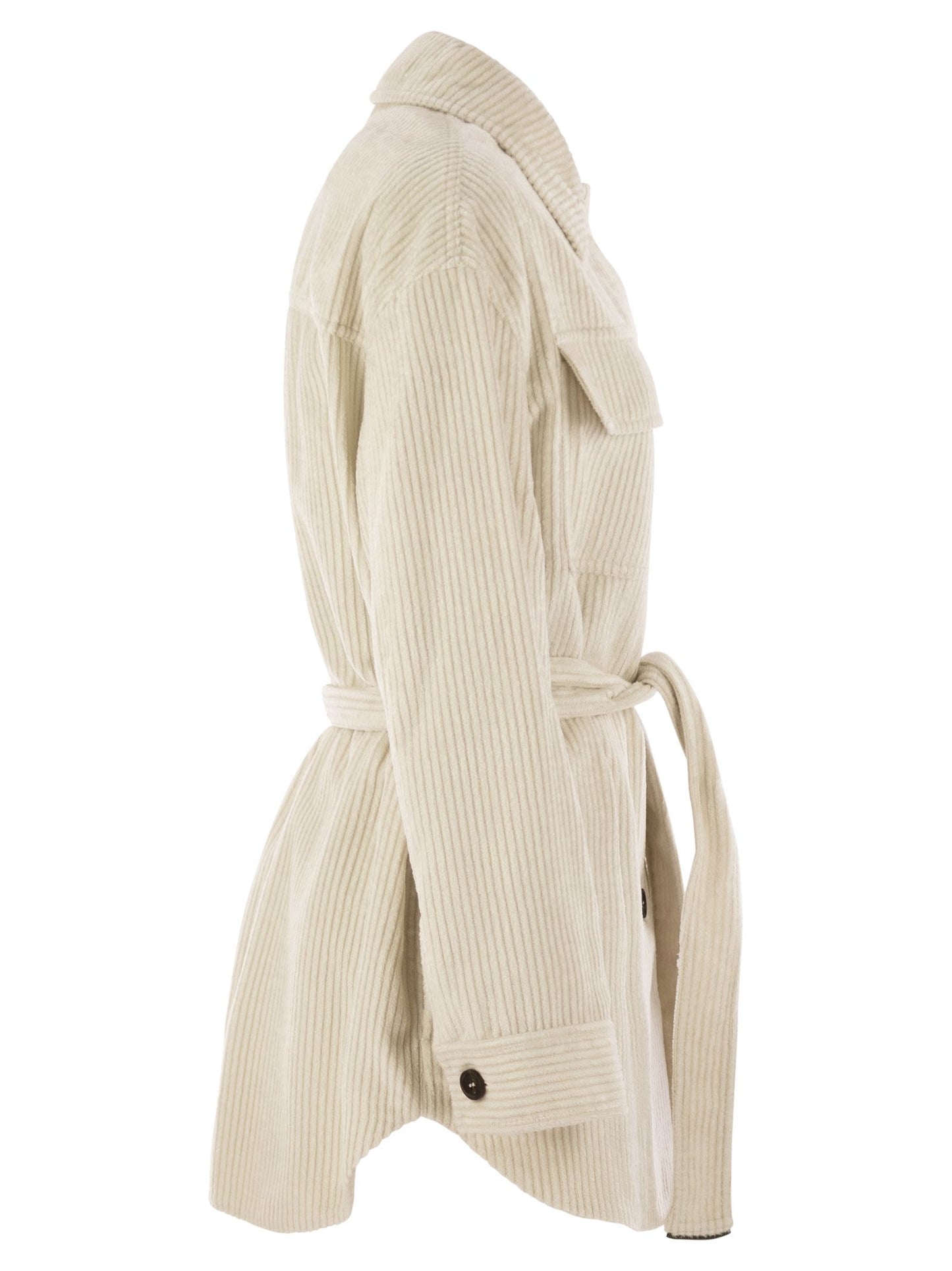 Brunello Cucinelli Women Corduroy Safari-Style Jacket With Jewellery BRUNELLO CUCINELLI