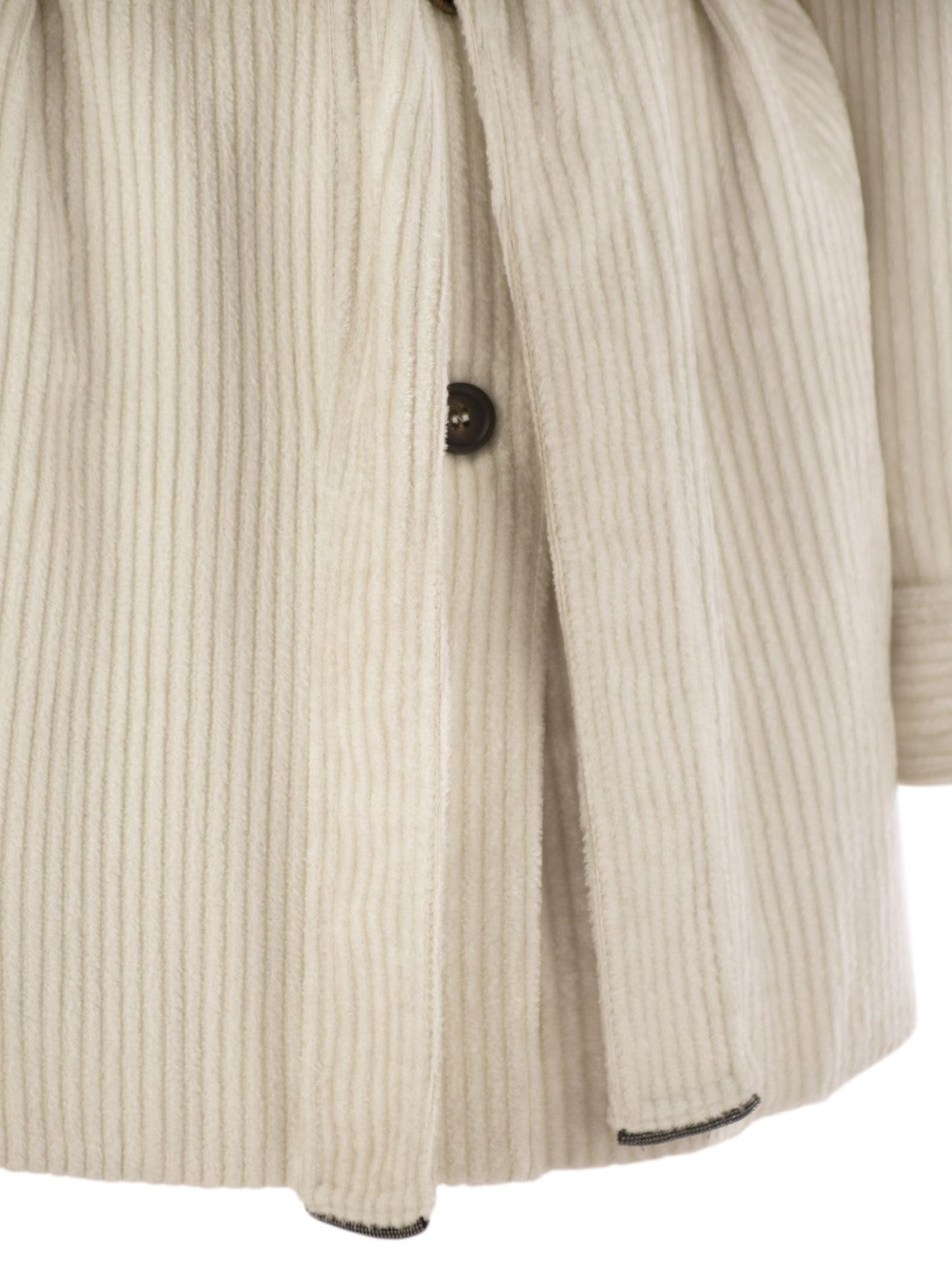 Brunello Cucinelli Women Corduroy Safari-Style Jacket With Jewellery BRUNELLO CUCINELLI