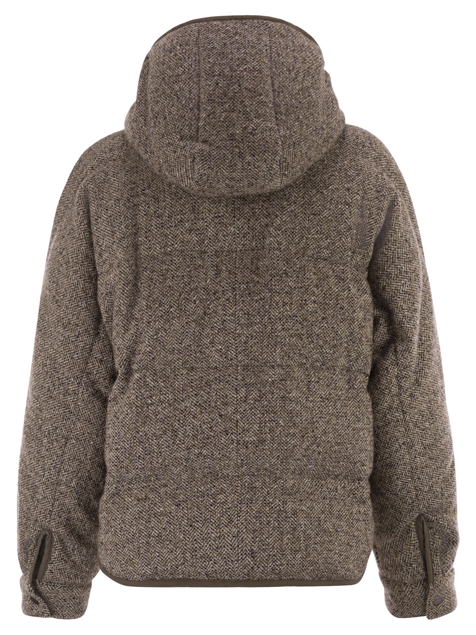 Brunello Cucinelli Women Reversible Virgin Wool And Silk Down Jacket With Hood BRUNELLO CUCINELLI