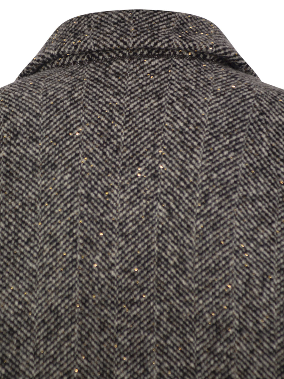 Brunello Cucinelli Women Double-Breasted Herringbone Wool Coat With Sequins BRUNELLO CUCINELLI