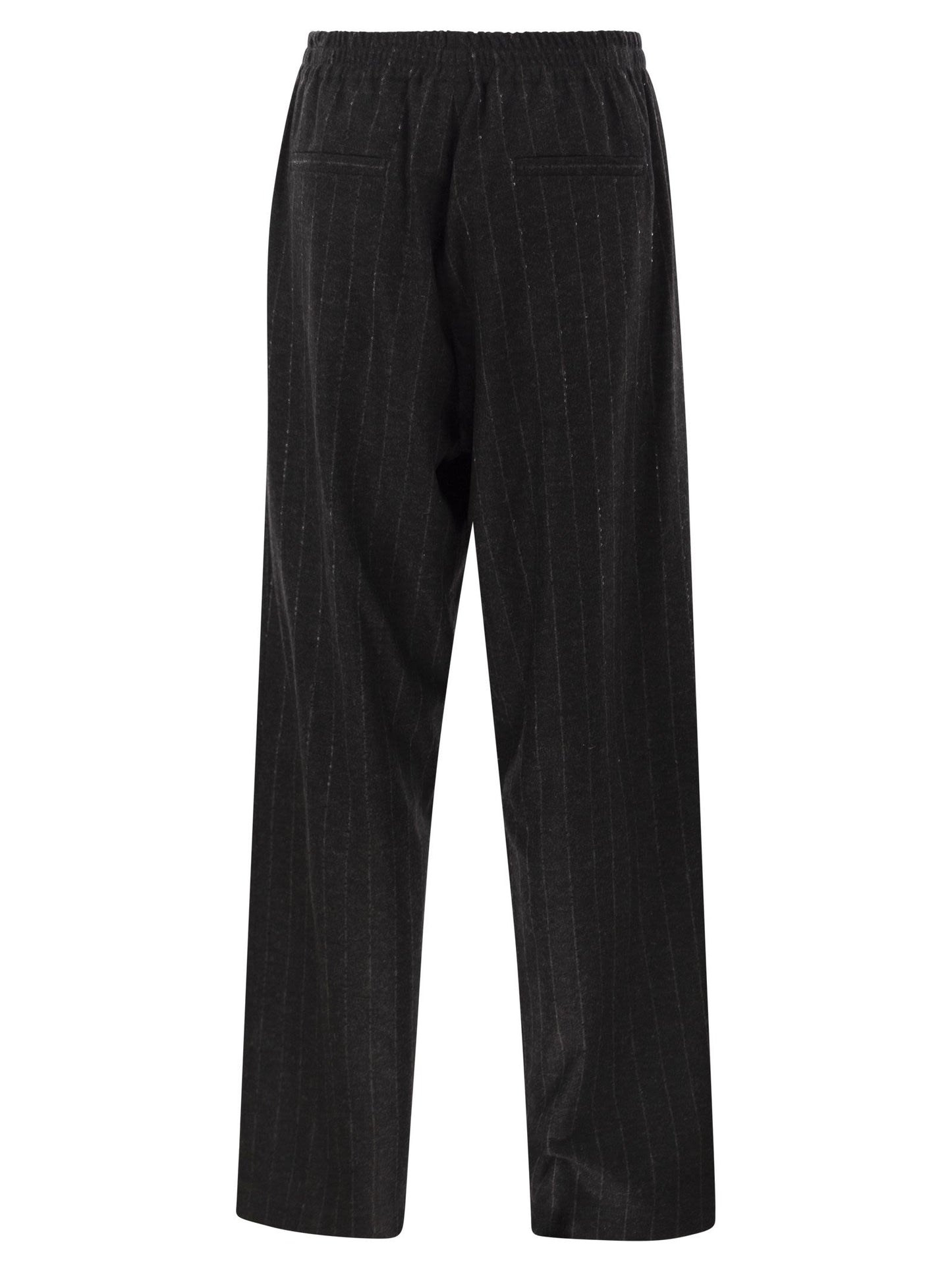 Brunello Cucinelli Women Pinstriped Flannel Trousers With Sequins