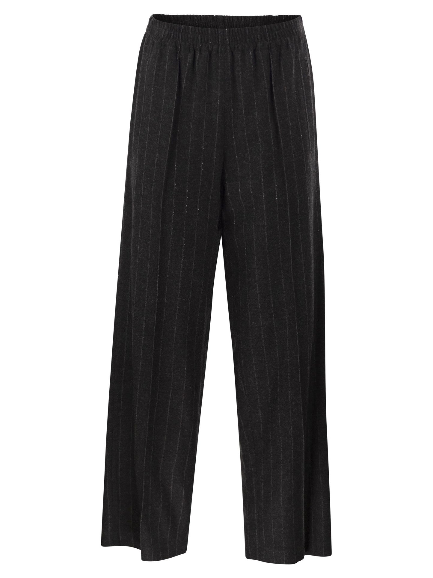 Brunello Cucinelli Women Pinstriped Flannel Trousers With Sequins