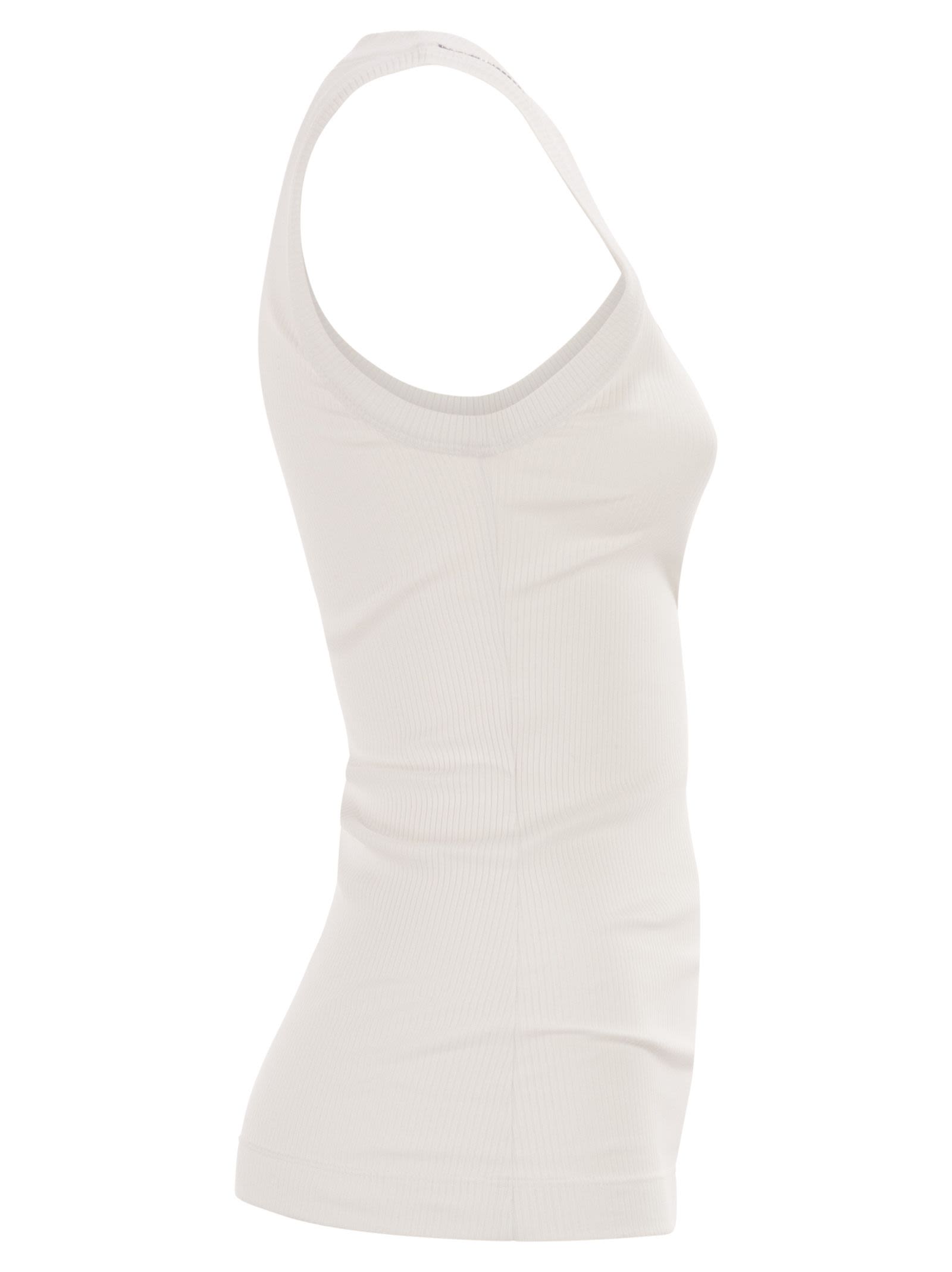 Brunello Cucinelli Women Sleeveless Ribbed Top In Stretch Cotton With Jewelled Trim BRUNELLO CUCINELLI