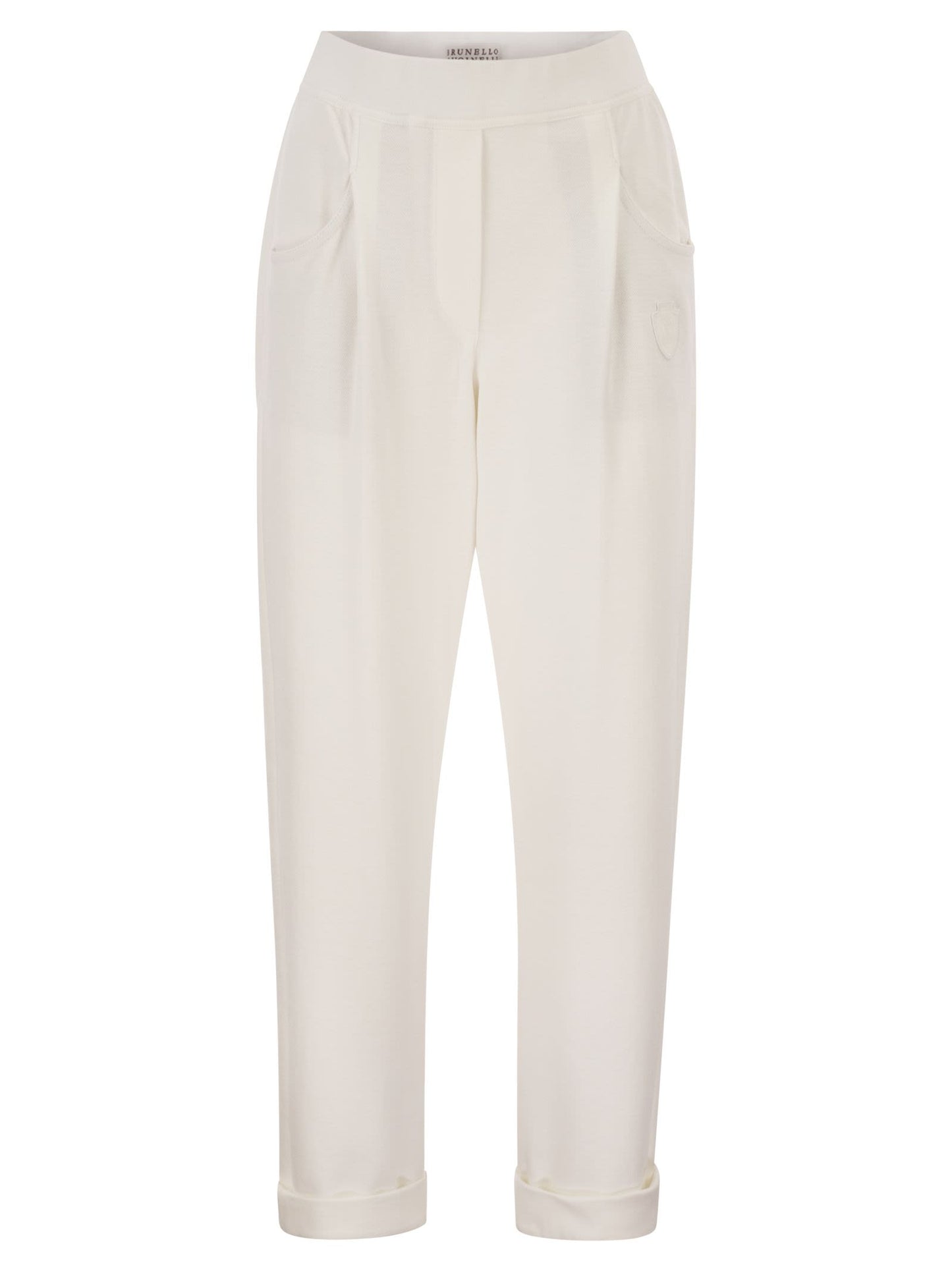 Brunello Cucinelli Women Stretch Cotton Gabardine Jogging Trousers BRUNELLO CUCINELLI