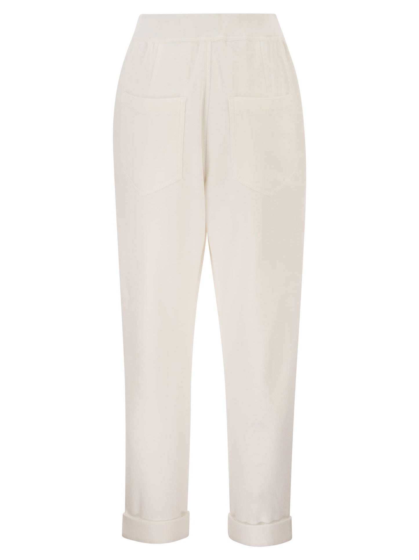 Brunello Cucinelli Women Stretch Cotton Gabardine Jogging Trousers BRUNELLO CUCINELLI