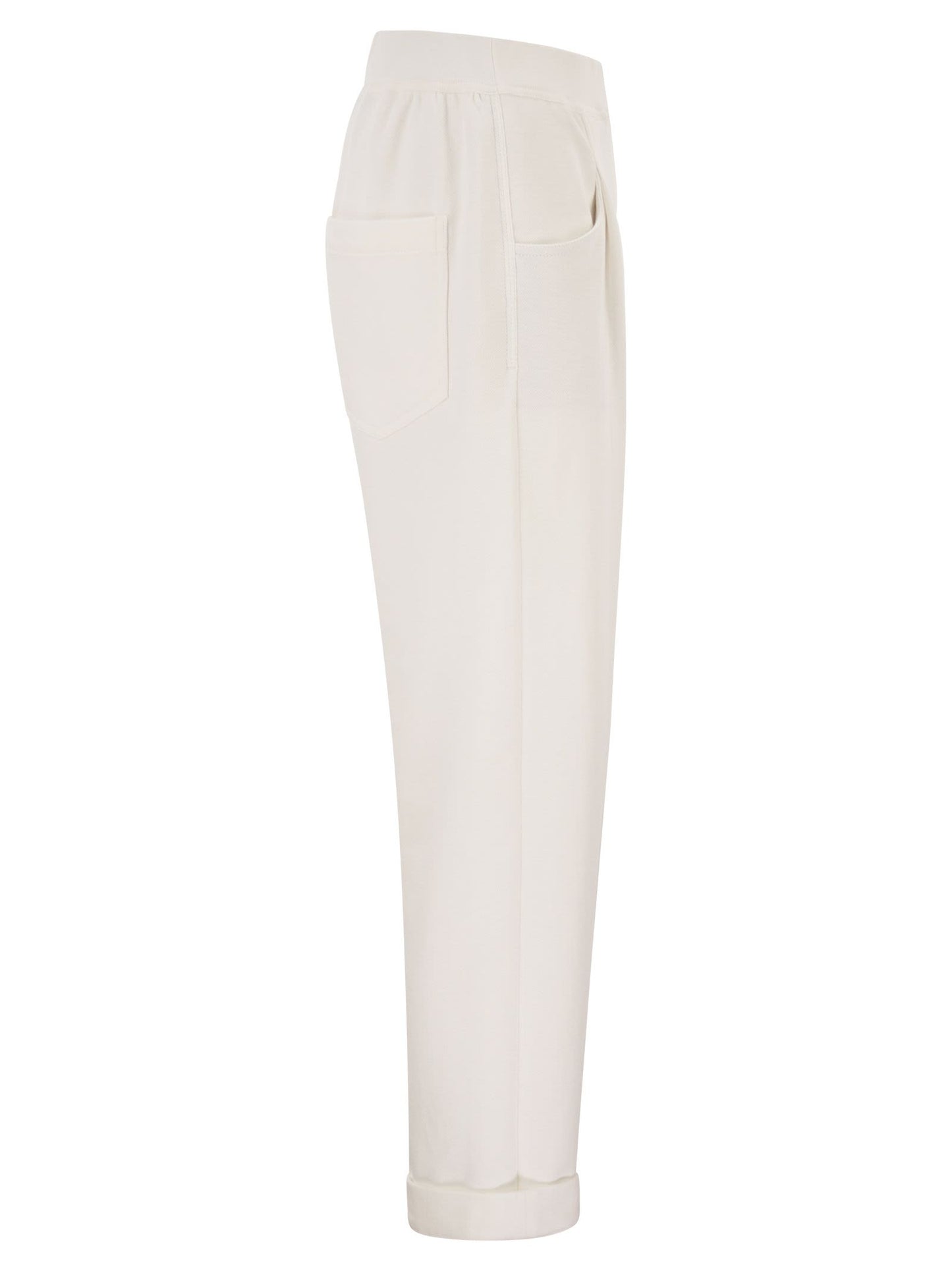 Brunello Cucinelli Women Stretch Cotton Gabardine Jogging Trousers BRUNELLO CUCINELLI