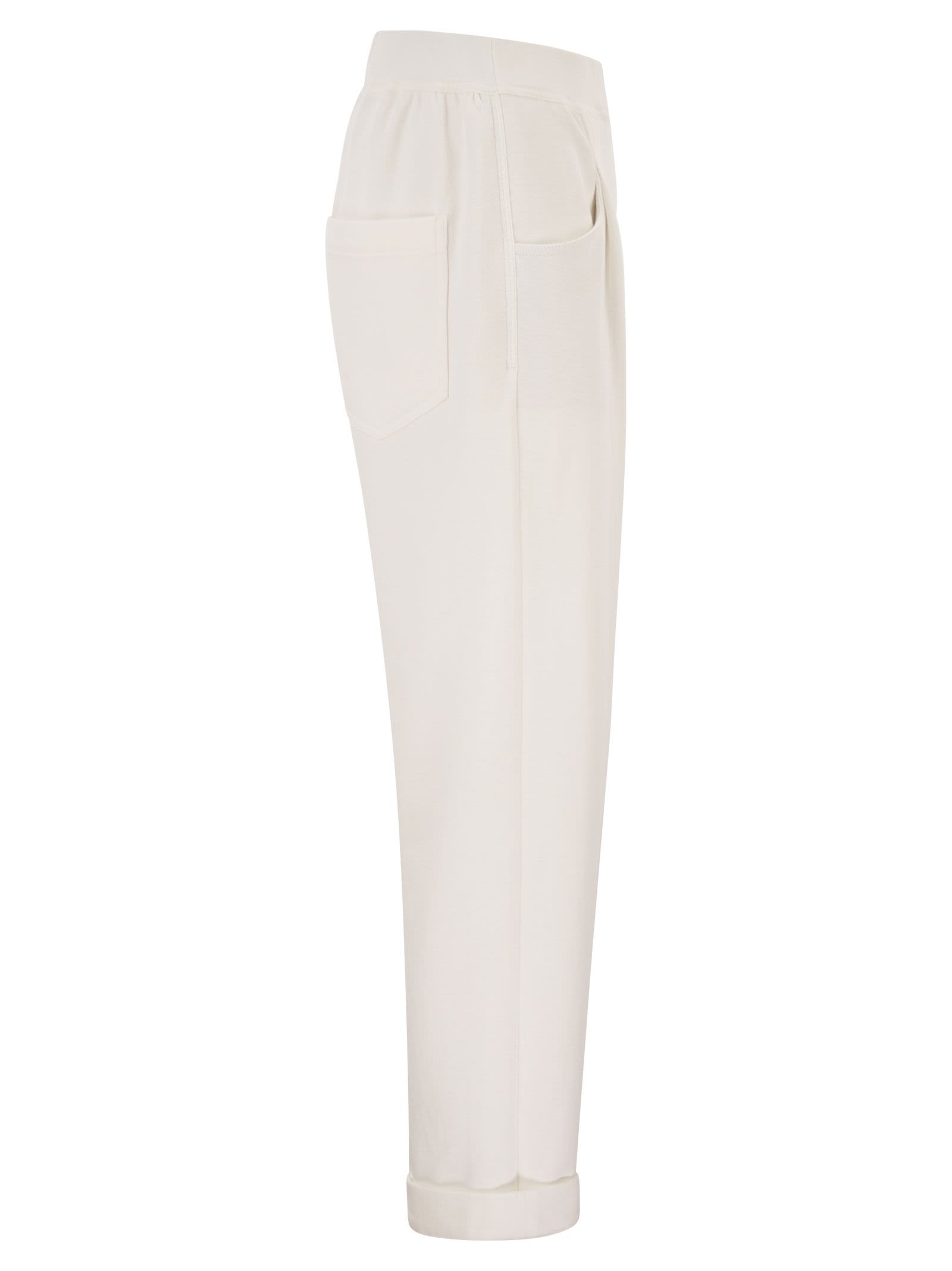 Brunello Cucinelli Women Stretch Cotton Gabardine Jogging Trousers BRUNELLO CUCINELLI