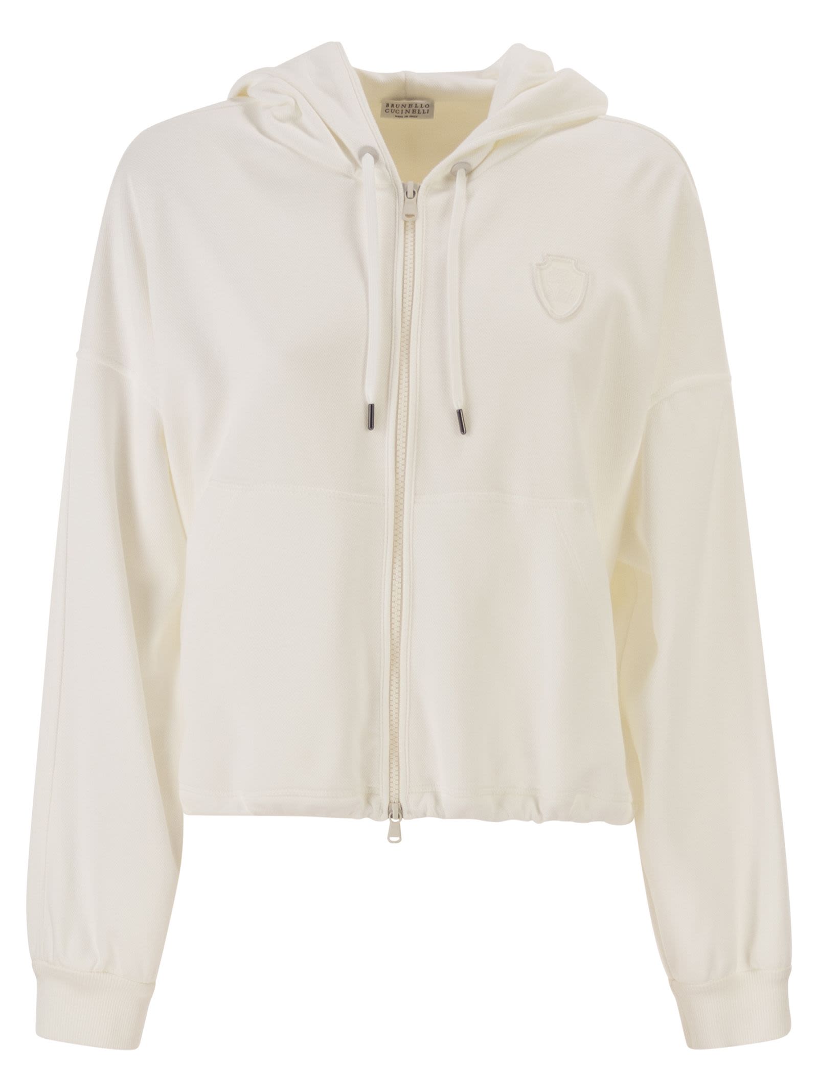 Brunello Cucinelli Women Hooded Zip-Up Sweatshirt In Technical Cotton Jersey BRUNELLO CUCINELLI