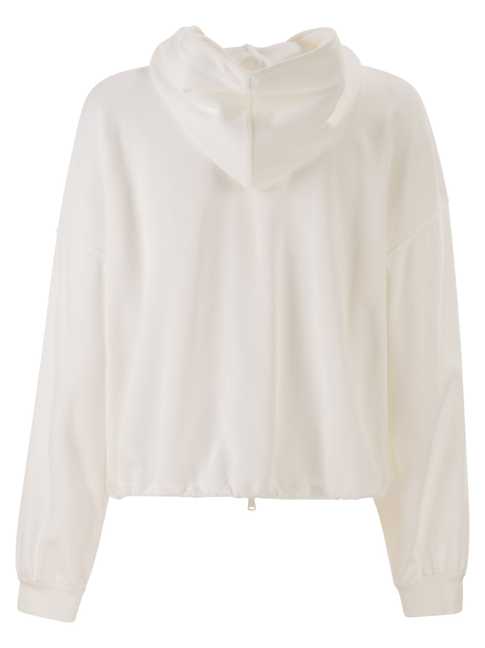 Brunello Cucinelli Women Hooded Zip-Up Sweatshirt In Technical Cotton Jersey BRUNELLO CUCINELLI