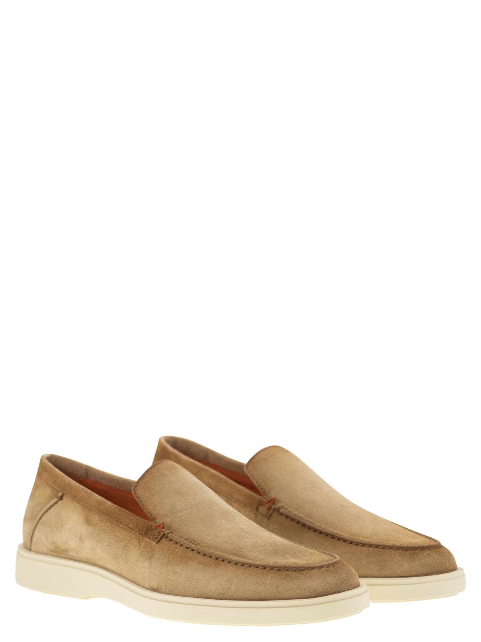 Santoni Men Suede Moccasin SANTONI