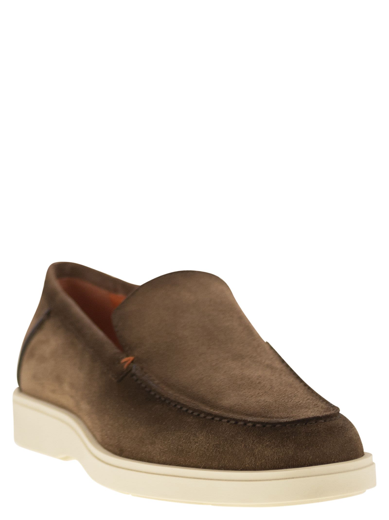 Santoni Men Suede Moccasin SANTONI