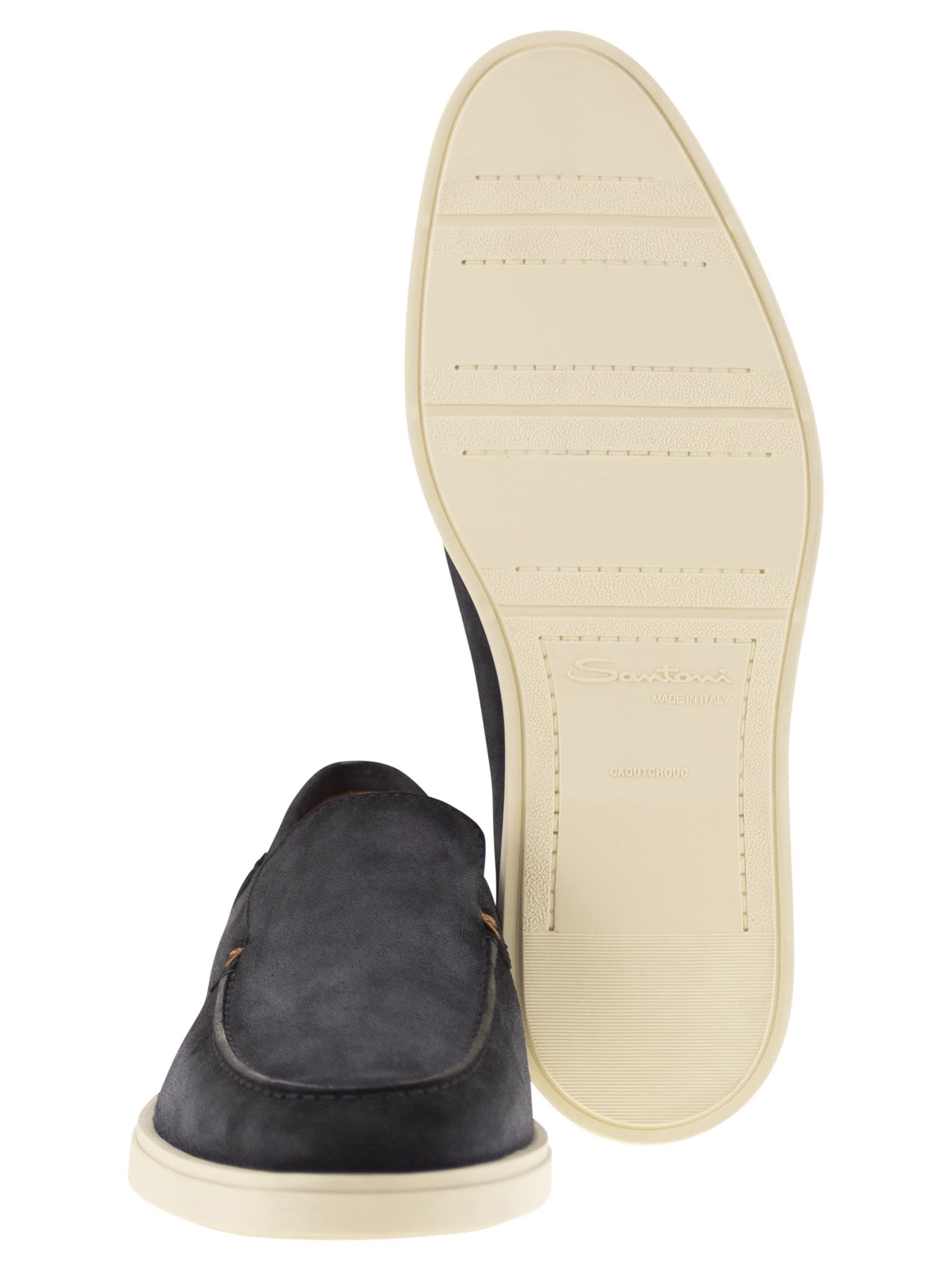 Santoni Men Suede Moccasin SANTONI