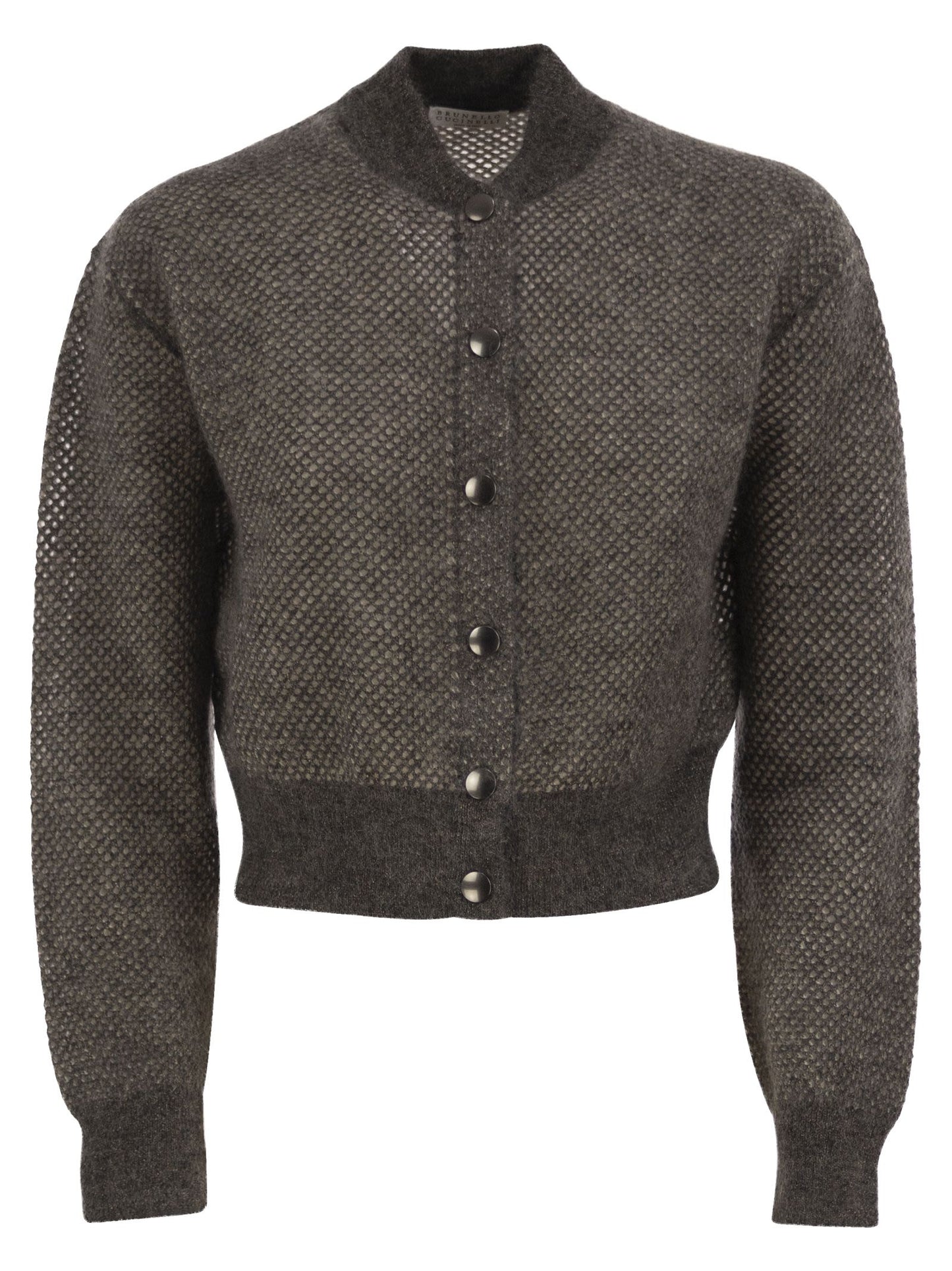 Brunello Cucinelli Women Openwork Mohair Cardigan With Shimmering Yarn BRUNELLO CUCINELLI