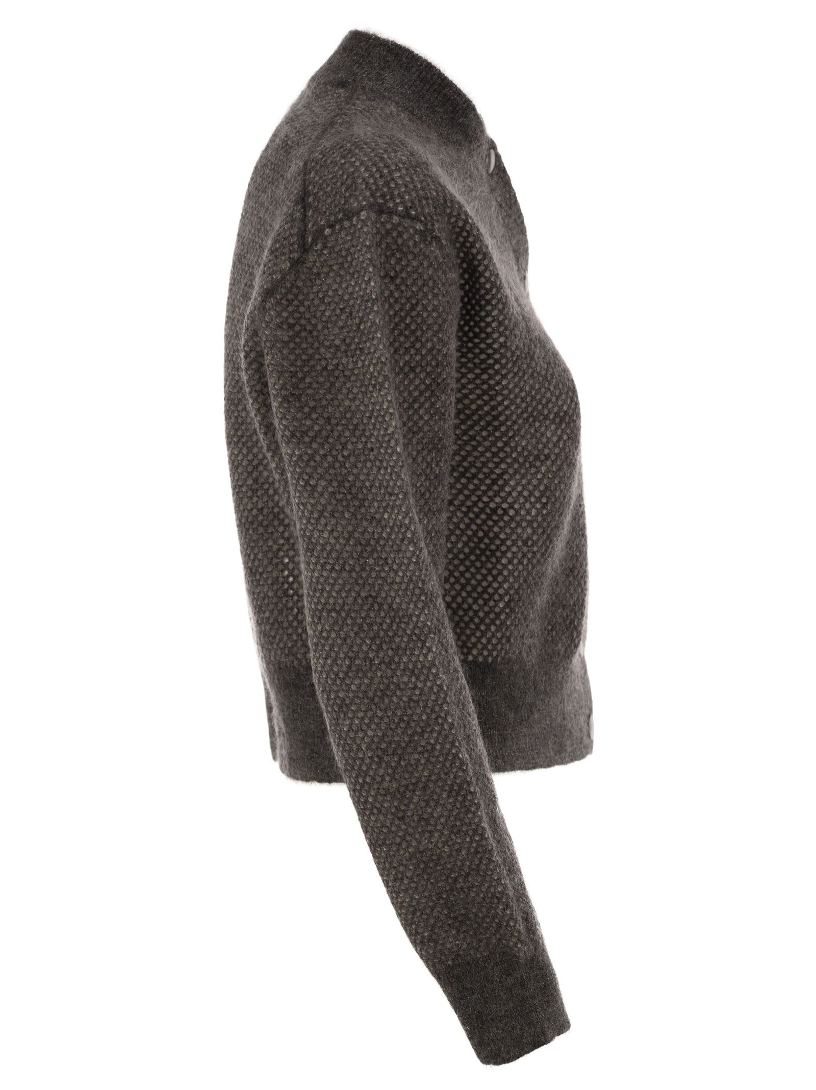 Brunello Cucinelli Women Openwork Mohair Cardigan With Shimmering Yarn BRUNELLO CUCINELLI