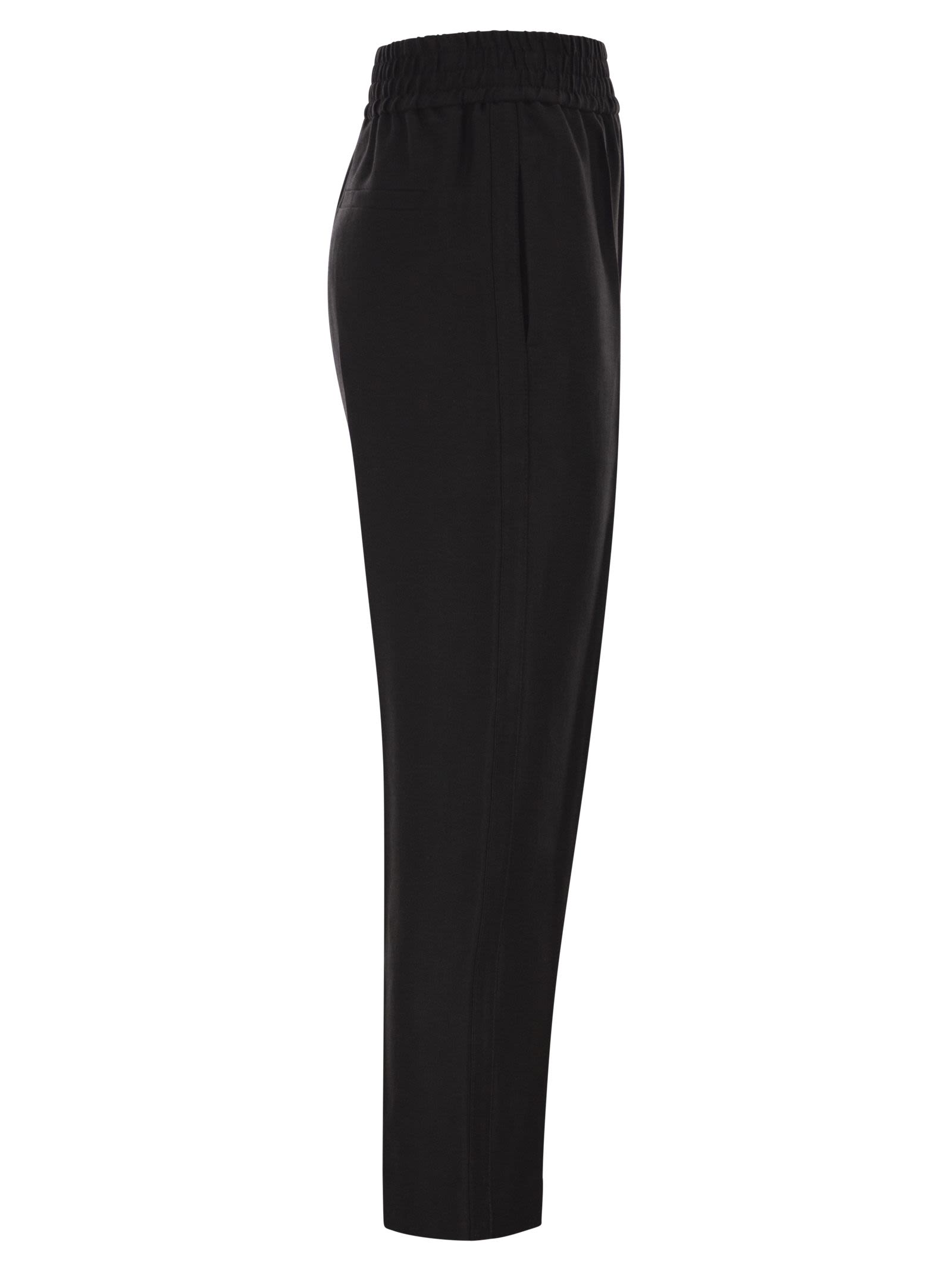 Brunello Cucinelli Women Baggy Pull-Up Trousers In Viscose And Linen Fluid Twill BRUNELLO CUCINELLI