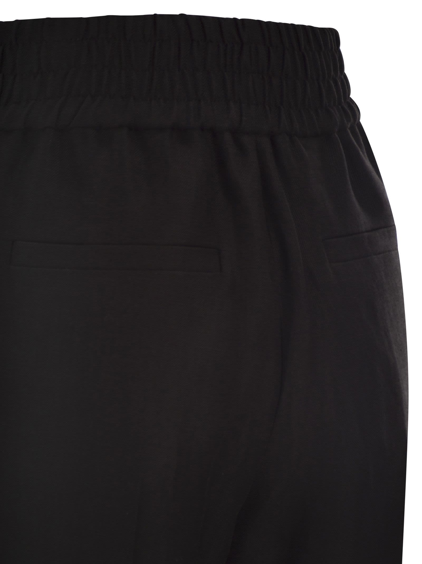 Brunello Cucinelli Women Baggy Pull-Up Trousers In Viscose And Linen Fluid Twill BRUNELLO CUCINELLI